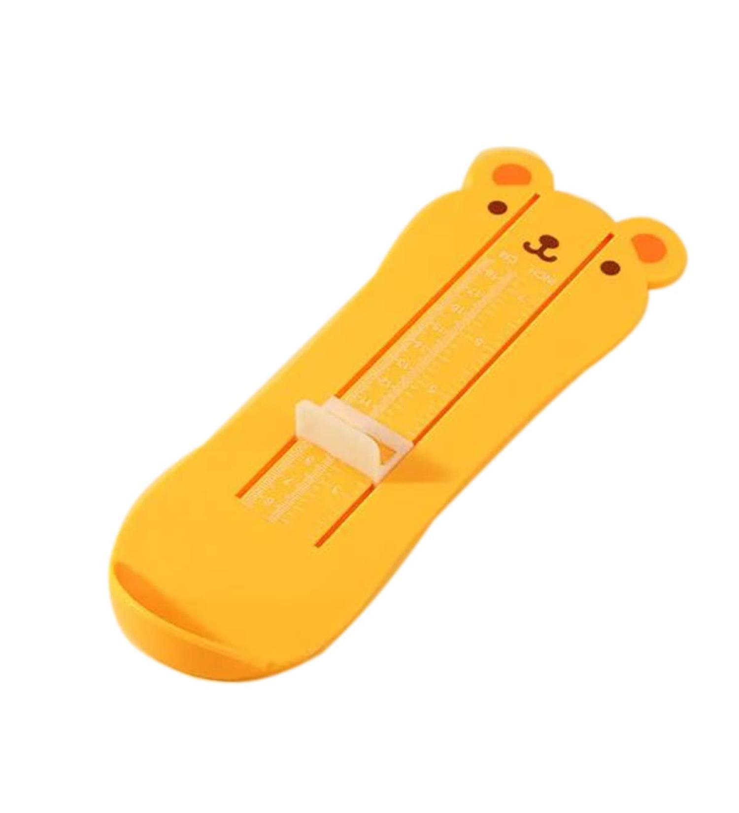 Cartoon Bear Baby Shoe Sizer | Toddler & Kids Foot Measuring Device - Buy Shoes Online with Accurate Measurement Chart | Yellow - Buy Online on GoSupps.com