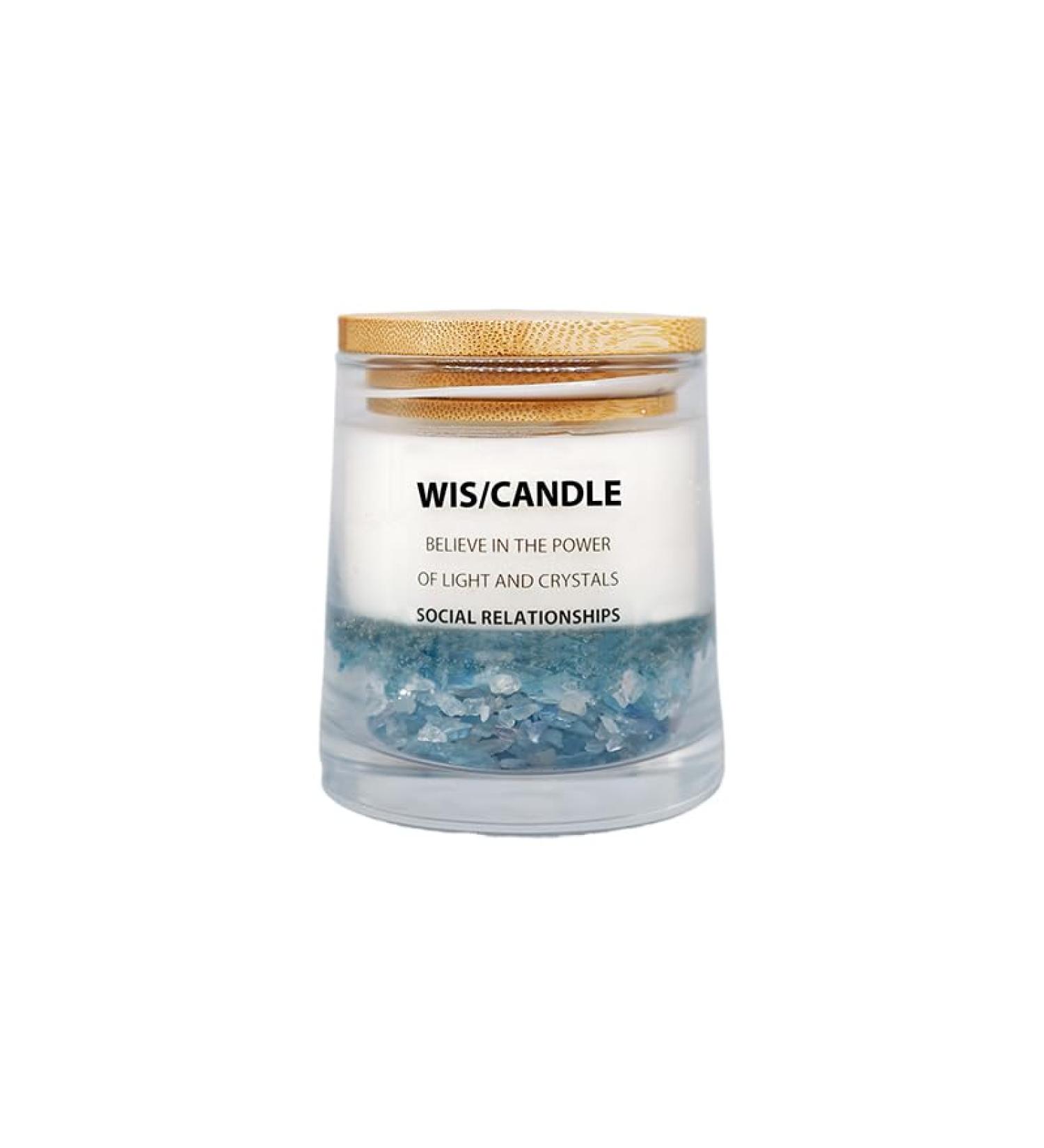 Buy WIS/CANDLE Aquamarine Crystal Aromatherapy Candle for Healing & Relaxation - Perfect for Home & Office - Buy Online on GoSupps.com