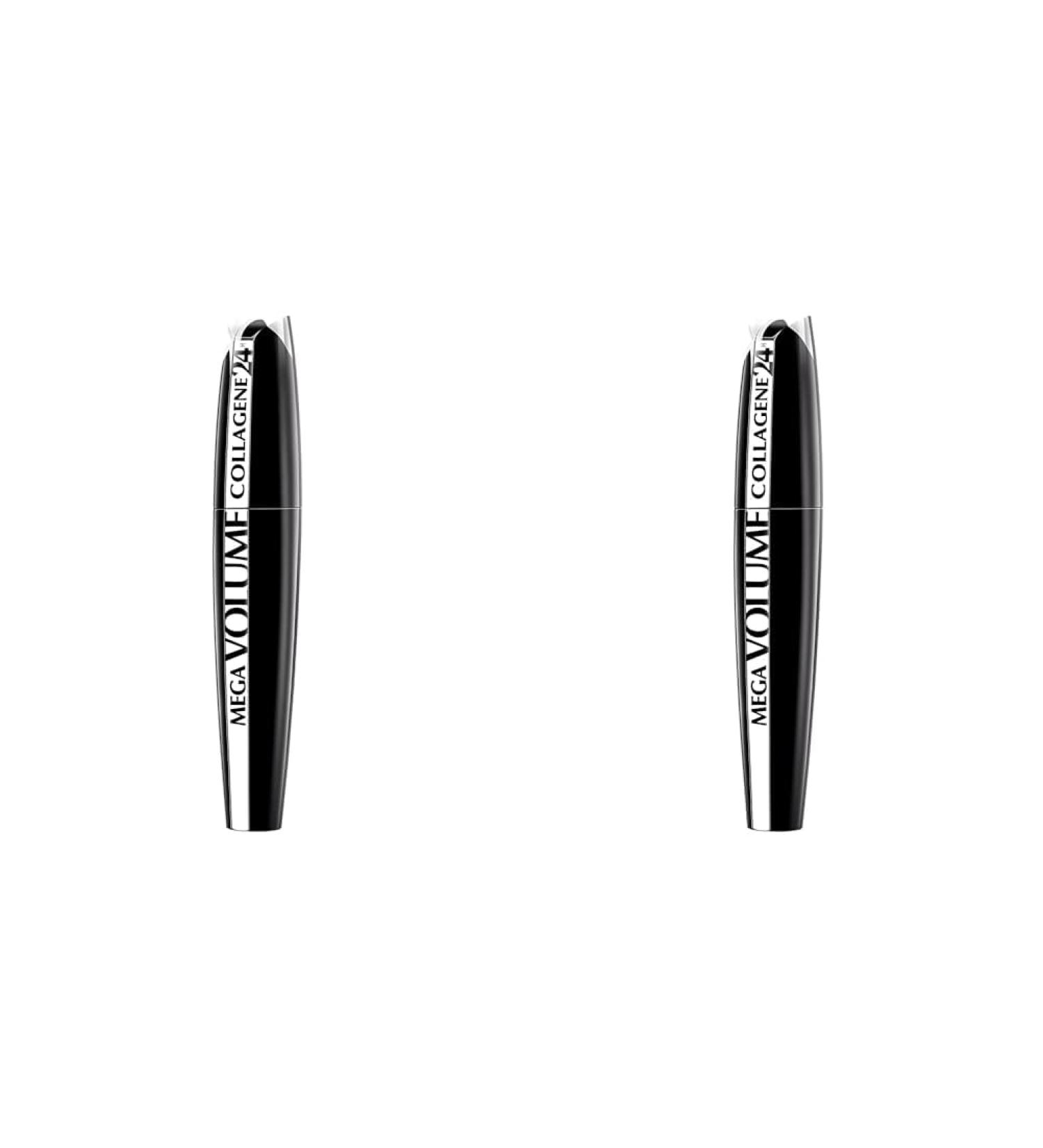 L'Or al Paris Mega Volume Collagene 24h Mascara - 2 Pack (Black) | Achieve Mega Volume Eyelashes | International Shipping Available - Buy Online on GoSupps.com