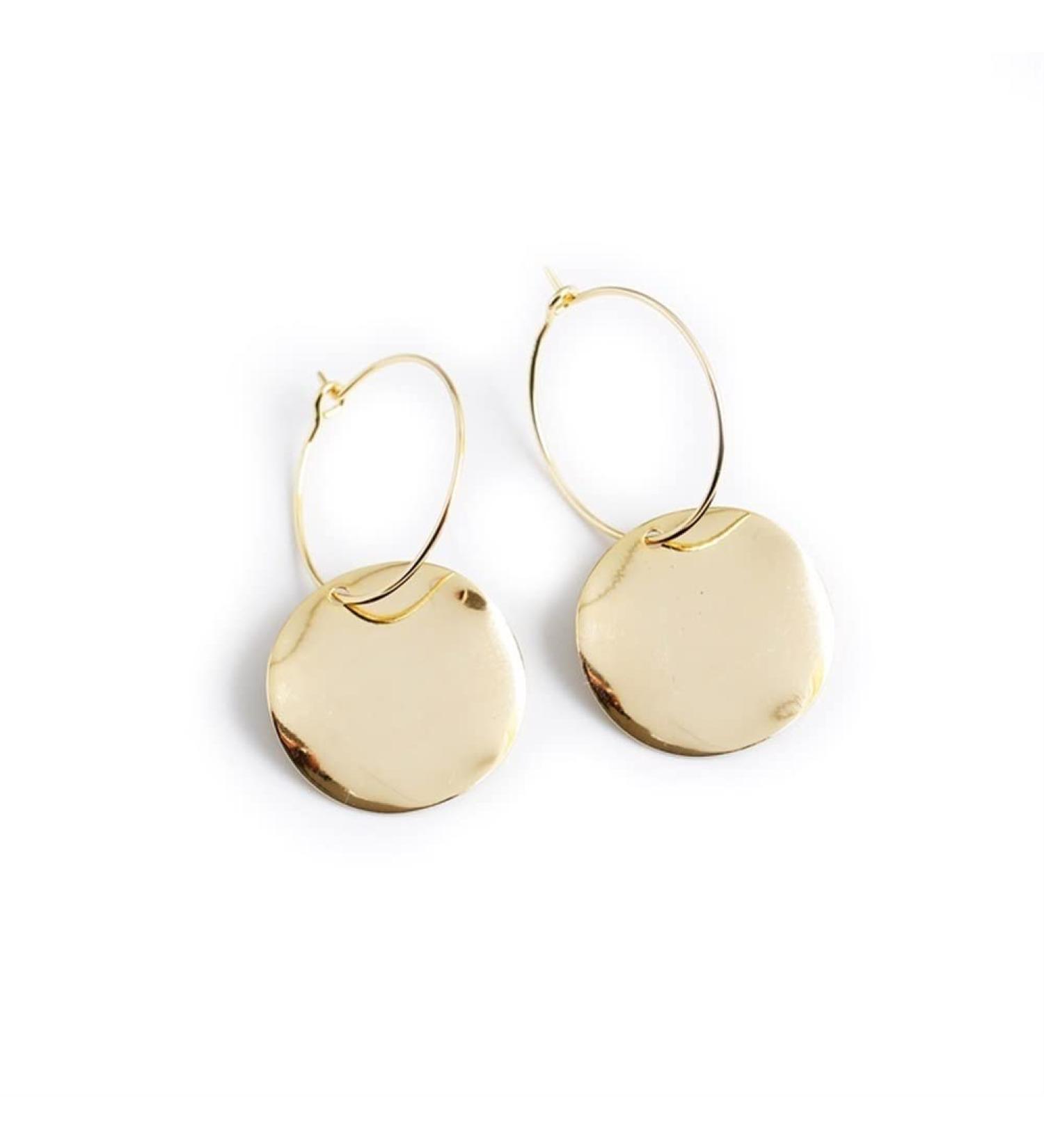 Drop Earrings for Women Hollow out Circle Sterling Silver Simple Statement Dainty Fashion Wedding Golden
