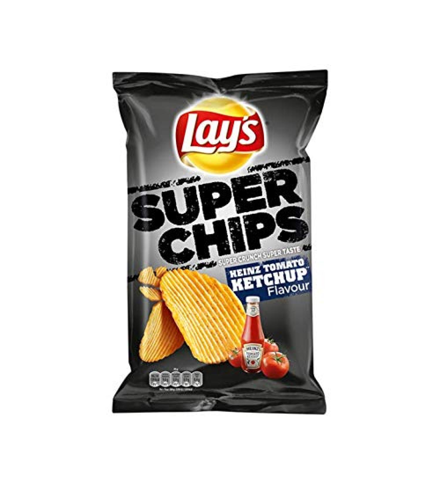 P pites de tomates Heinz | Lay's | Super Chips Heinz Tomato Ketchup | Poids total 215 grammes