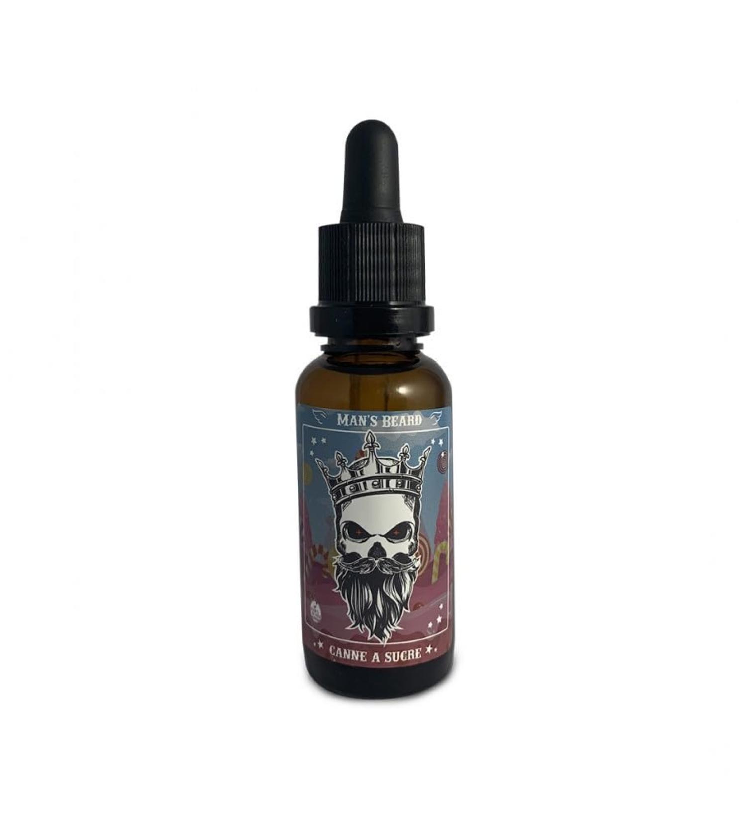 Man's Beard|Huile de barbe|Canne Sucre |Produit barbe homme hydratant croissance de la barbe| Pour tous types de barbe homme | 100% Fabrication Fran aise | Ingr dients d'origine naturelle | 30 ml