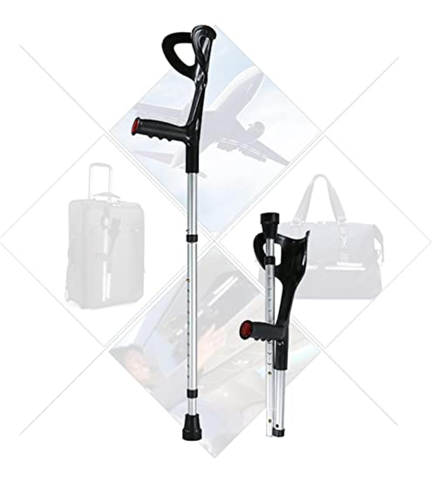 Adjustable Crutches for Adults Folding Forearm Crutches Lightweight Aluminum Crutches for Height 140-190cm (1unit) - Buy Online on GoSupps.com