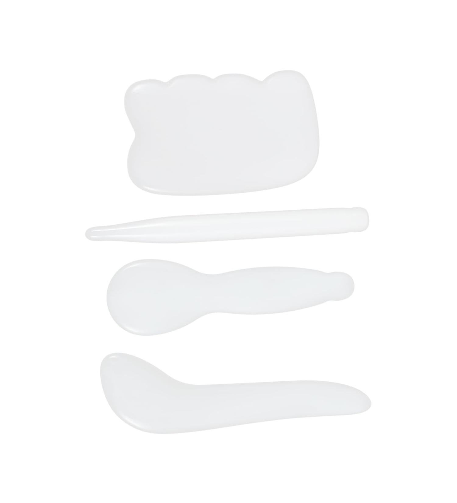 4 Pieces Healeeved Jade Gua Sha Massage Tools for Full Body & Facial Scraping - White 9x5cm - Buy Online on GoSupps.com