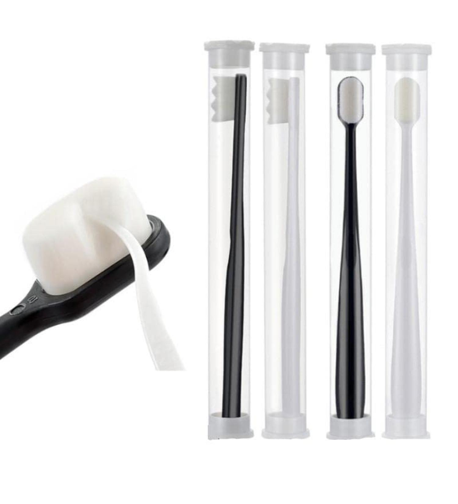 4-Pack Soft Bristle Manual Toothbrushes - 20 000 Micro Nano Bristles for Sensitive Gums | Ideal for Adults & Children - International Shipping Available - Buy Online on GoSupps.com