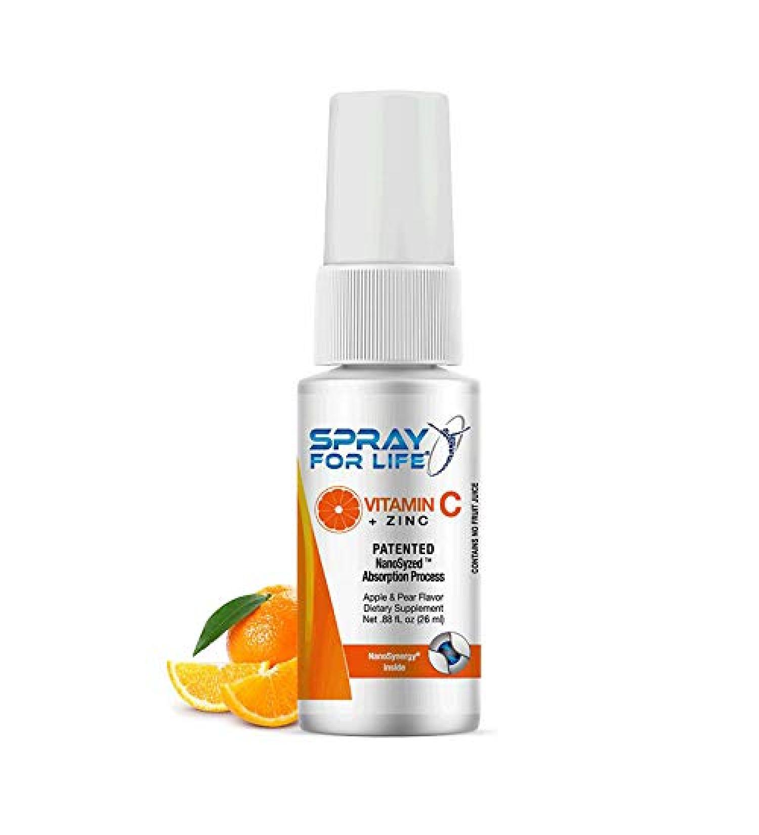 Immune Support Spray: Vitamin C + Zinc Nanotechnology Formula - All Natural, Non-GMO, Vegan - for Adults, Seniors & Kids - 1-Pack - Buy Online on GoSupps.com