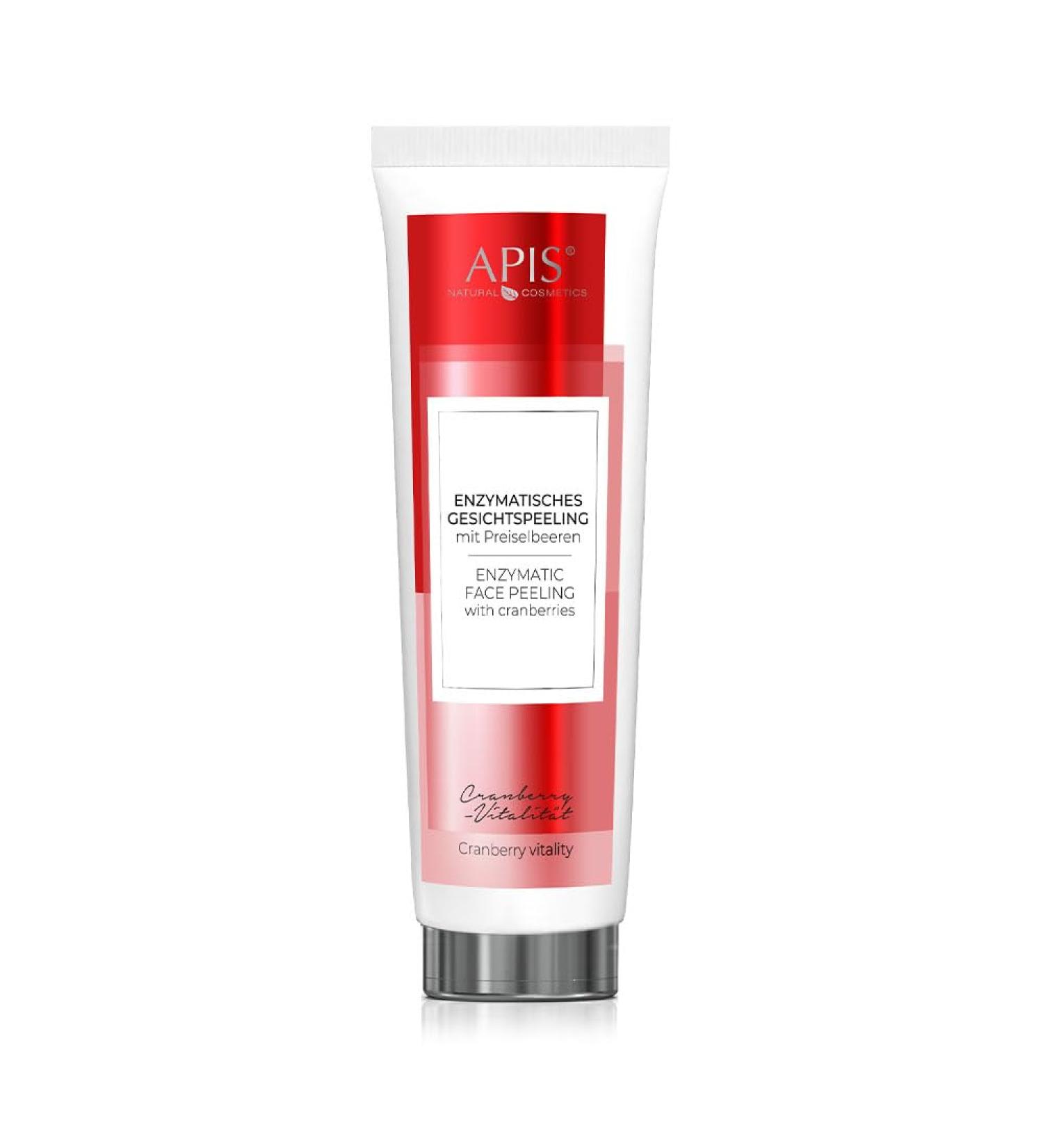 APIS Cranberry Vitality Facial Peeling 100ml | Enzymatic Exfoliation & Deep Cleansing for Radiant Skin - Buy Online on GoSupps.com