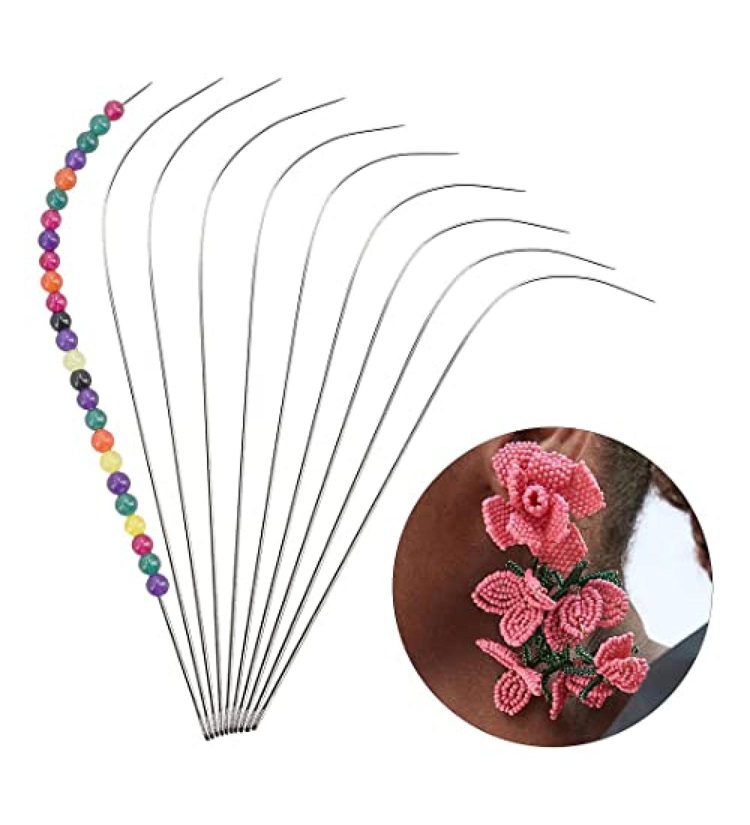 Shop LC Set of 10 Curved Beading Needles - Stainless Steel Seed Bead Needles for Jewelry Making - 5 Inch Big Eye Needles for Bead Spinner Loader - Buy Online on GoSupps.com