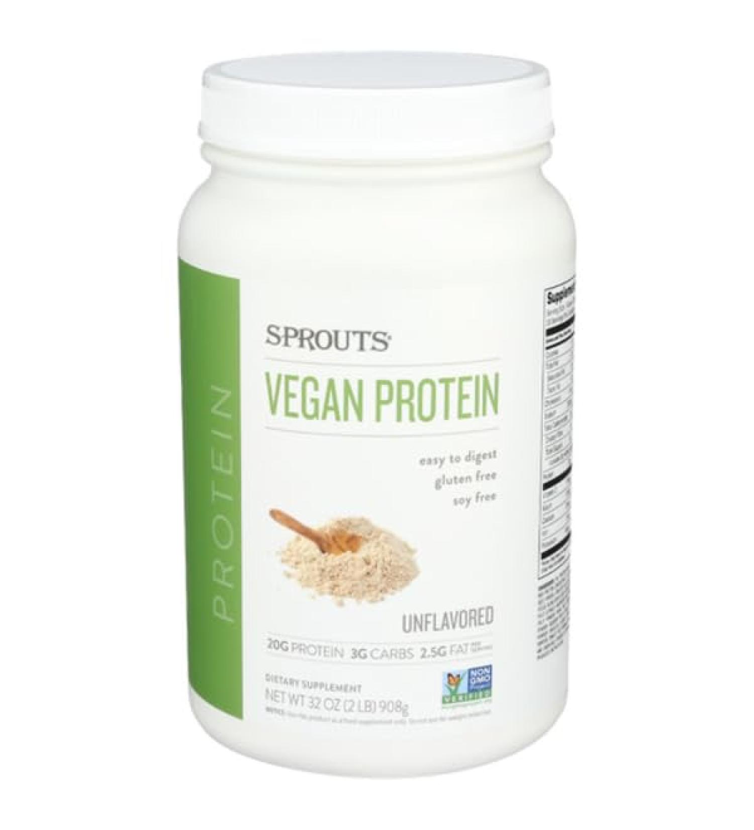 Generic Sprouts Unflavored Vegan Protein - 32 oz