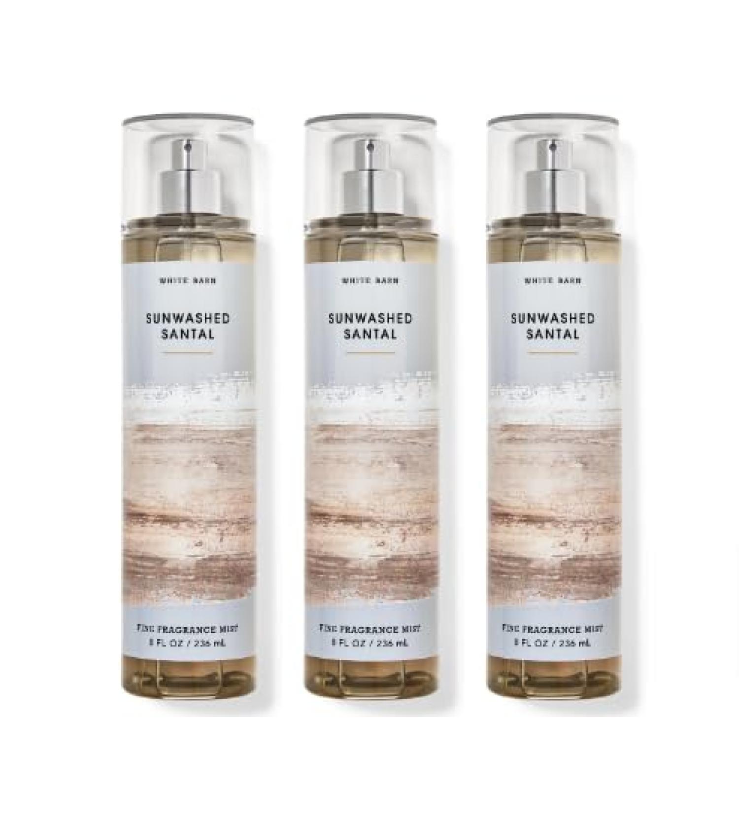 Bath and Body 3 Pack FINE FRAGRANCE MIST 8 fl oz / 236 mL (Packaging may Vary) (SUNWASHED SANTAL)