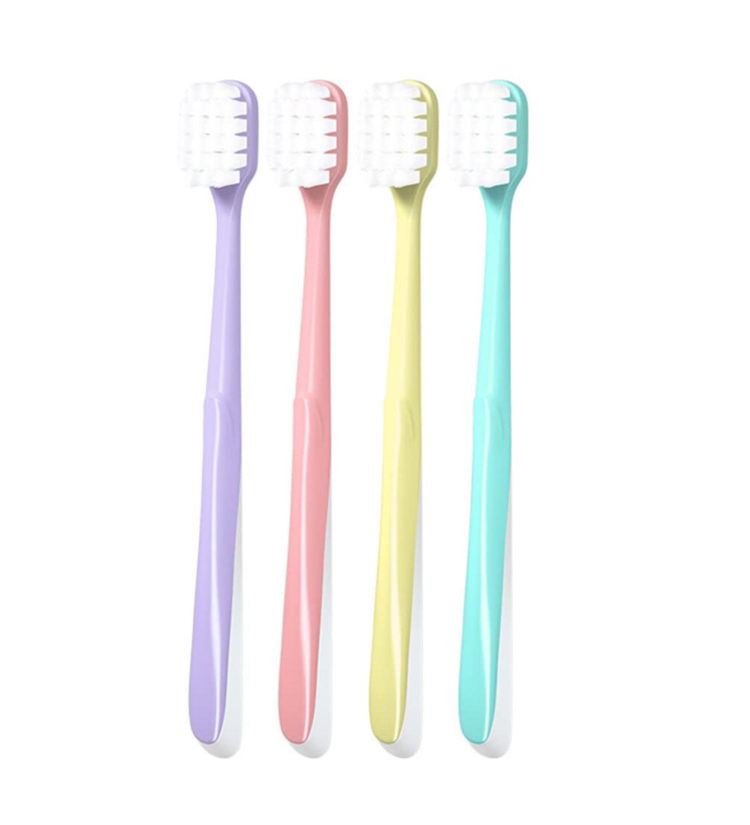 Gleavi 4-part toothbrush set made of soft cotton toothbrush for children toothbrush for children extra soft toothbrush mouth drilling lively soft ladies bristle toothbrush