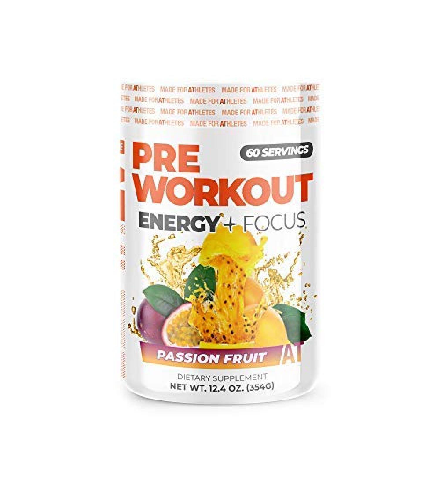 About Time Preworkout Energy & Focus - Natural Passion Fruit No Jitters Gluten Free 60 Servings - Boost Stamina & Performance - Buy Online on GoSupps.com