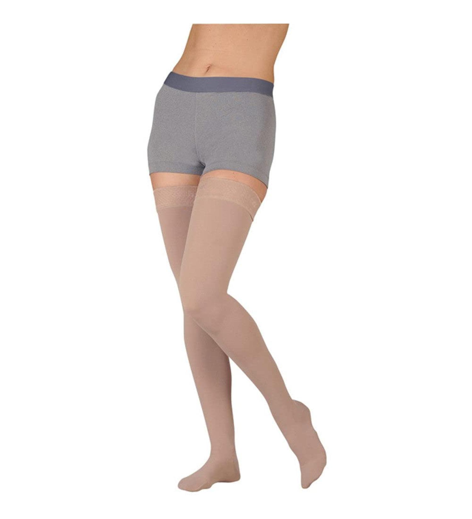 Juzo Dynamic Varin 3511 Thigh-High 20-30mmhg Silicone Top Band Closed Toe Sock 2 Black