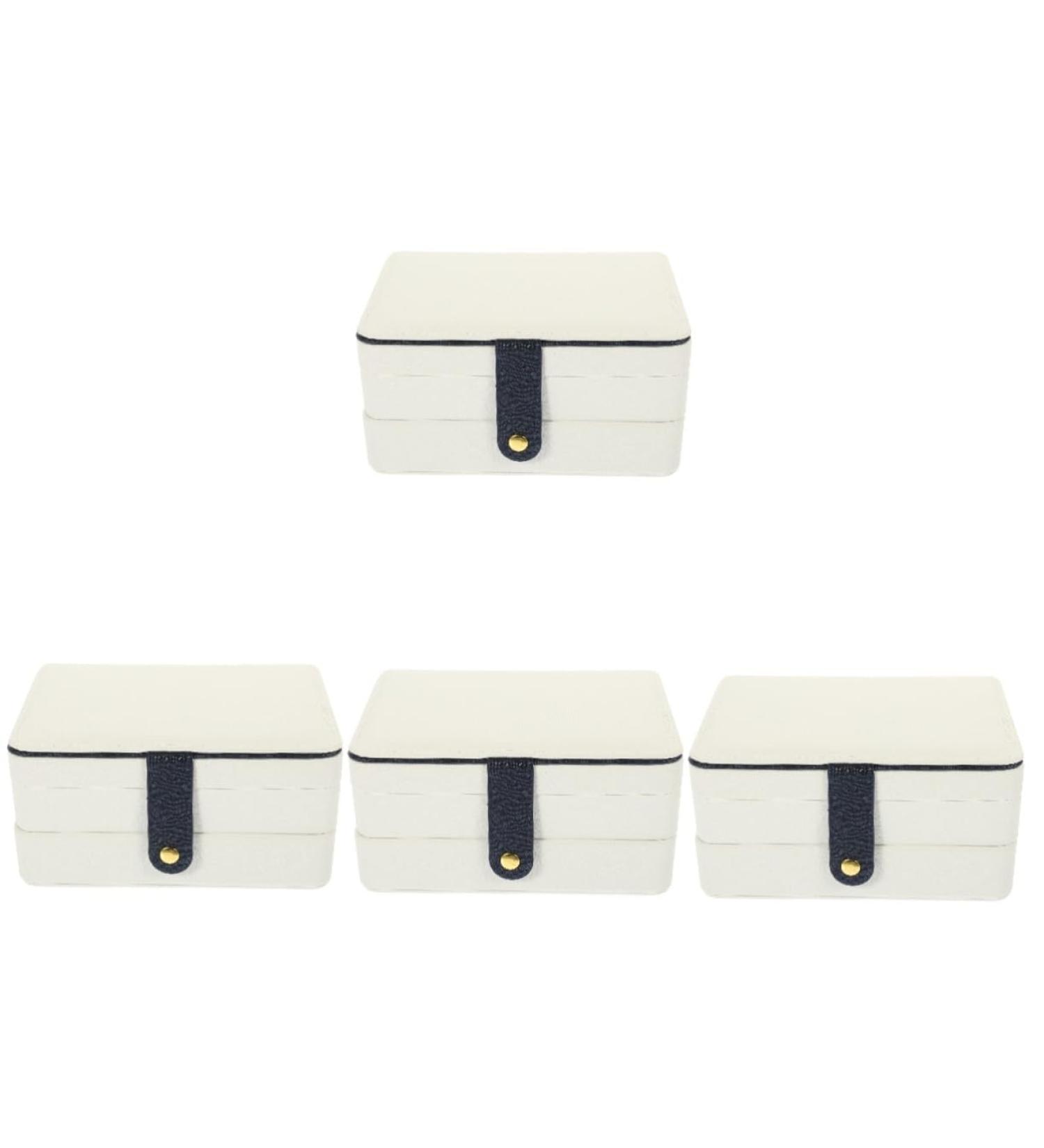 Zerodeko 4pcs Multi-layer Jewelry Box Portable Jewelry Case Travel Handbag Storage Travel Ring Horse Mirror Jewelry Boxes Jewelry Organizer Portable Miss Large Trinket Box Pu Leather White 16.5X11.5X8.2CMx4pcs Whitex4pcs - Buy Online on GoSupps.com