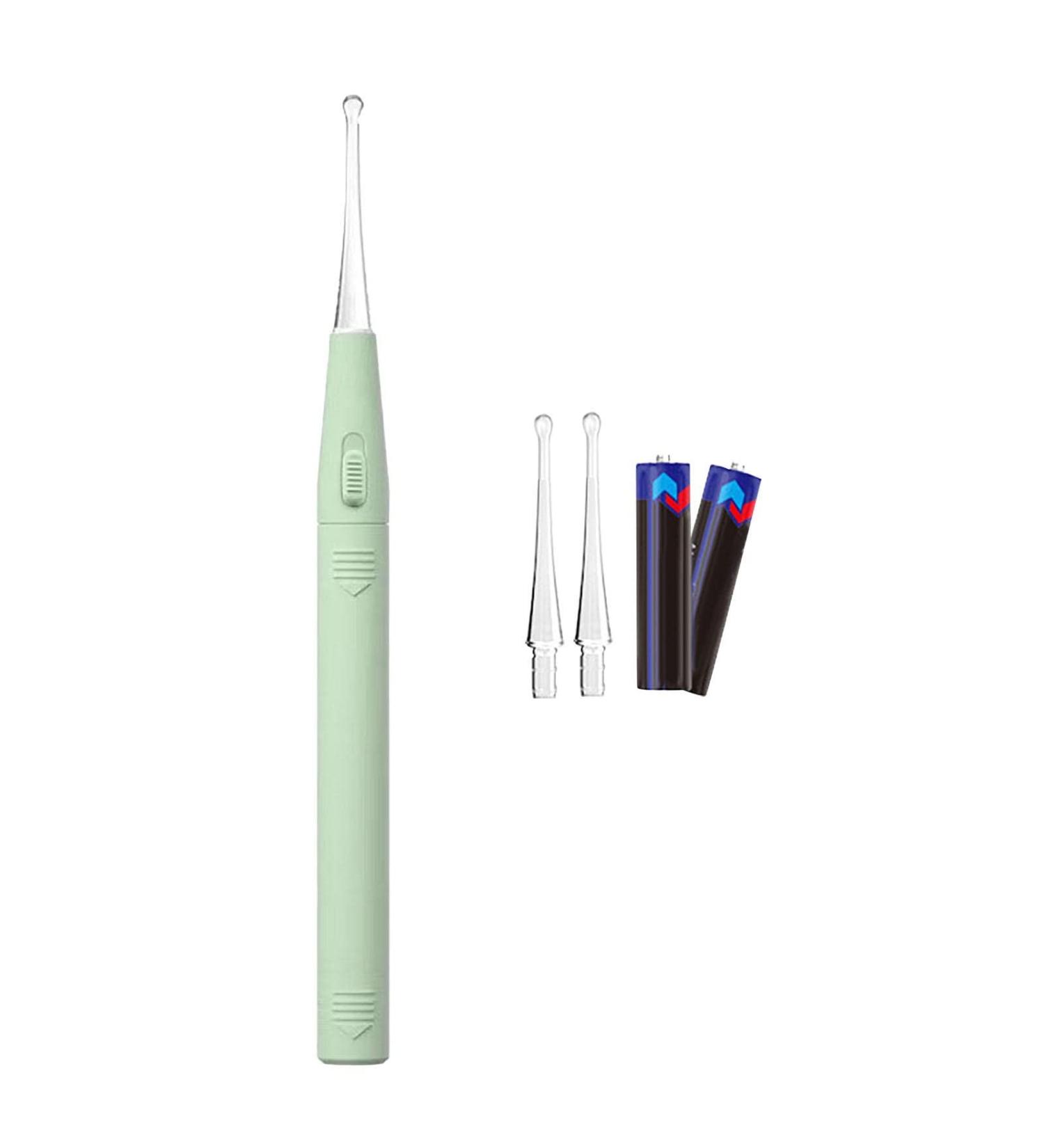 Rechargeable Visual Children's Luminous Ear Scoop Baby Ear Scoop Ear Wax Tweezers Ear Picking Tool Set Garlic Ear Drops (Green One Size) Green One Size