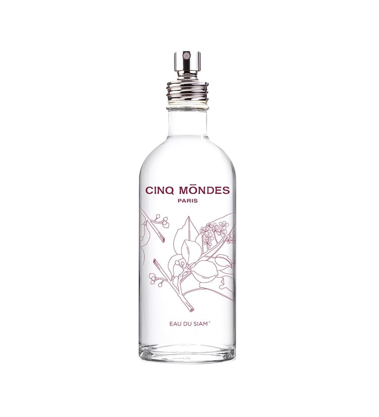 Cinq Mondes Eau Du Siam Fresh Aromatic Mist- 3.4 Fl.Oz.- Body Spray - Home Linens And Pillows - Amber And Woodsy Notes Of Bergamot Fruit And Guaiac Wood
