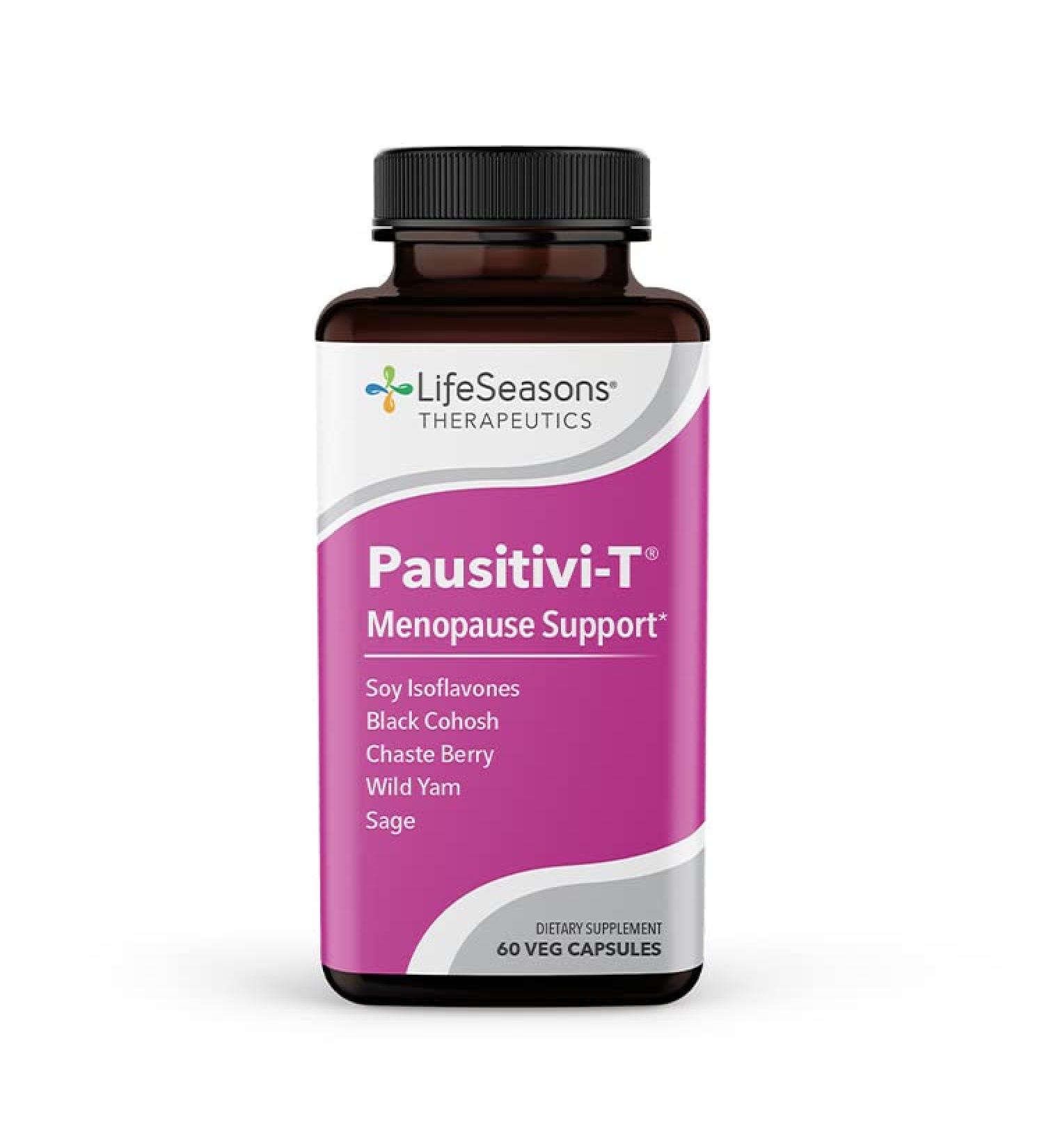 LifeSeasons Pausitivi-T Menopause Relief Supplement - Hormone Balance & Hot Flash Support - Black Cohosh & Soy Isoflavones - 60 Capsules - Buy Online on GoSupps.com