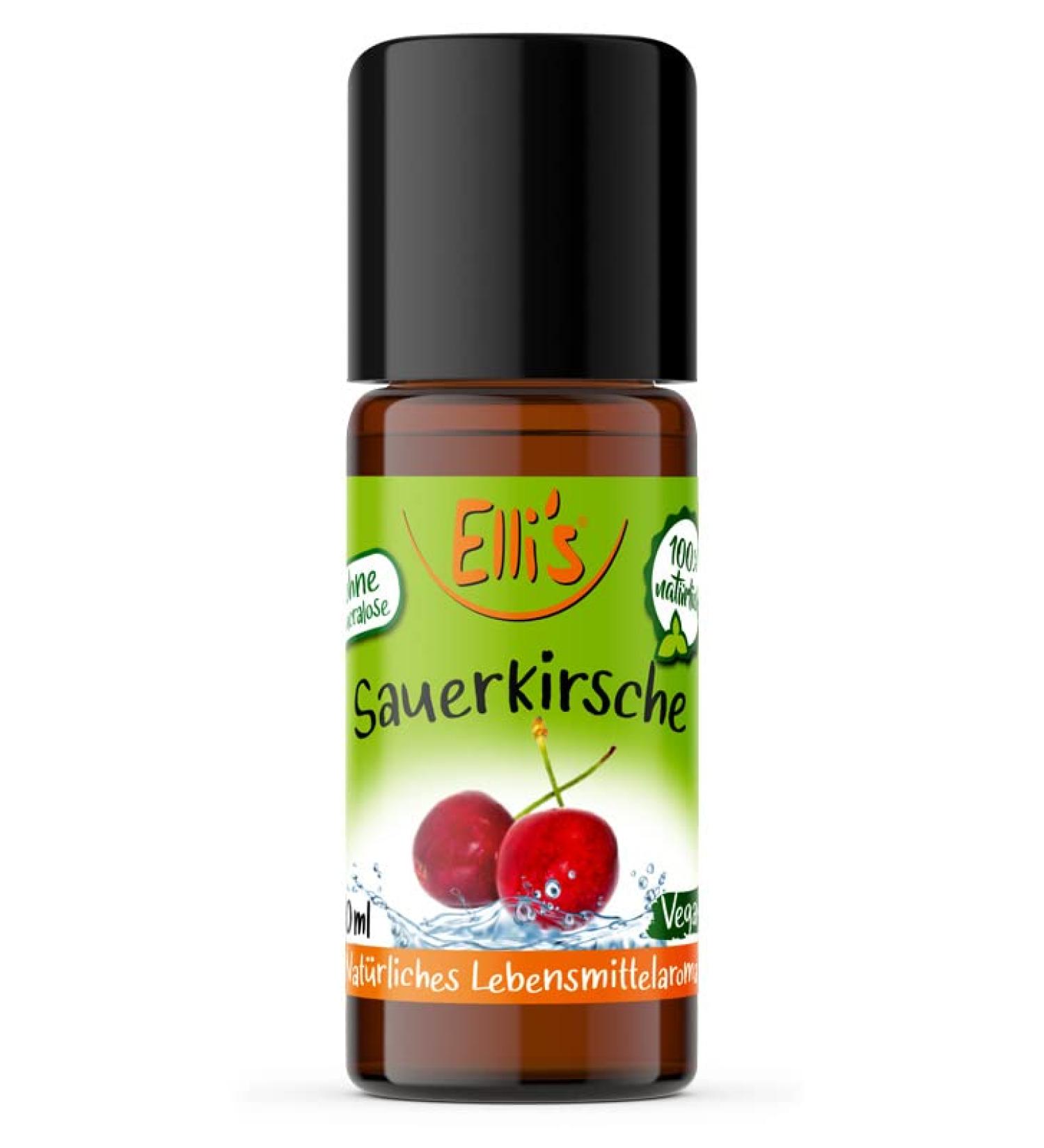 Elli's Sour Cherry Natural Food Aroma Concentrate | 100% Vegan & Natural | 10ml for Dishes & Drinks - Buy Online on GoSupps.com