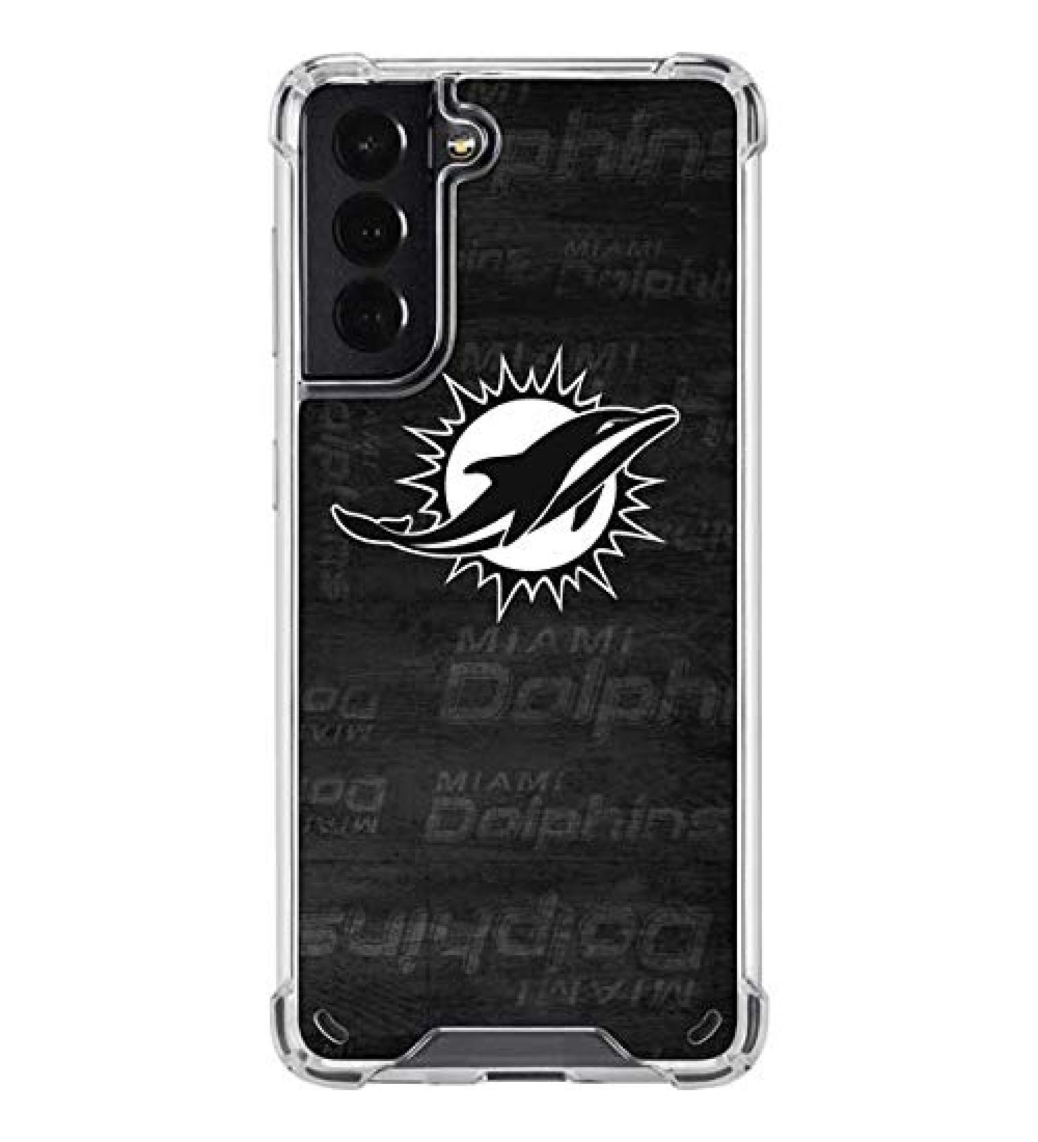 NFL Miami Dolphins Samsung Galaxy S21 5G Clear Phone Case - Officially Licensed Black & White Design - Buy Online on GoSupps.com