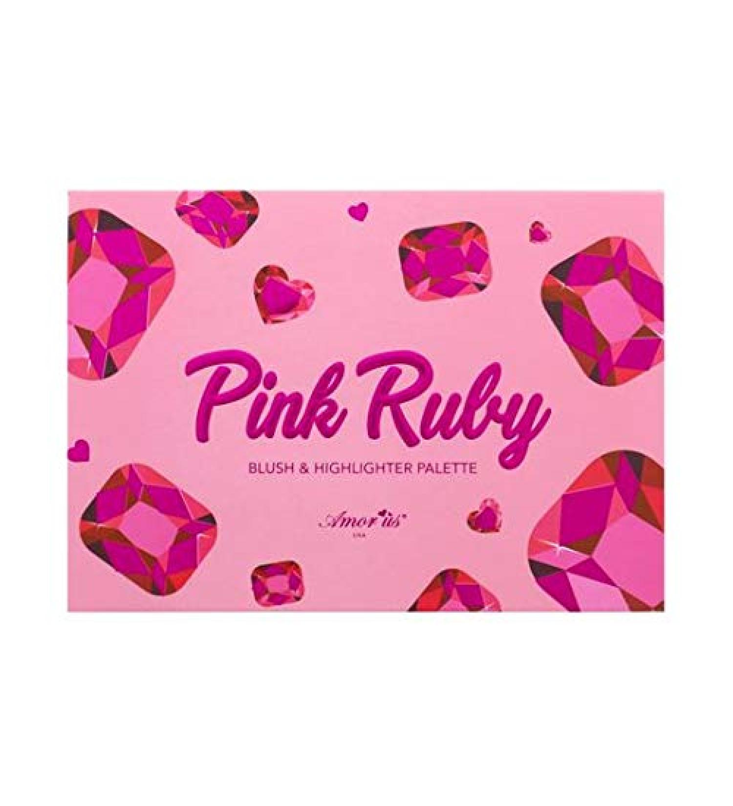 Amorus Pink Ruby Blush & Highlighter Palette - Matte and Shimmer Duo - Silky Soft, Buildable, Lightweight - Buy Online on GoSupps.com