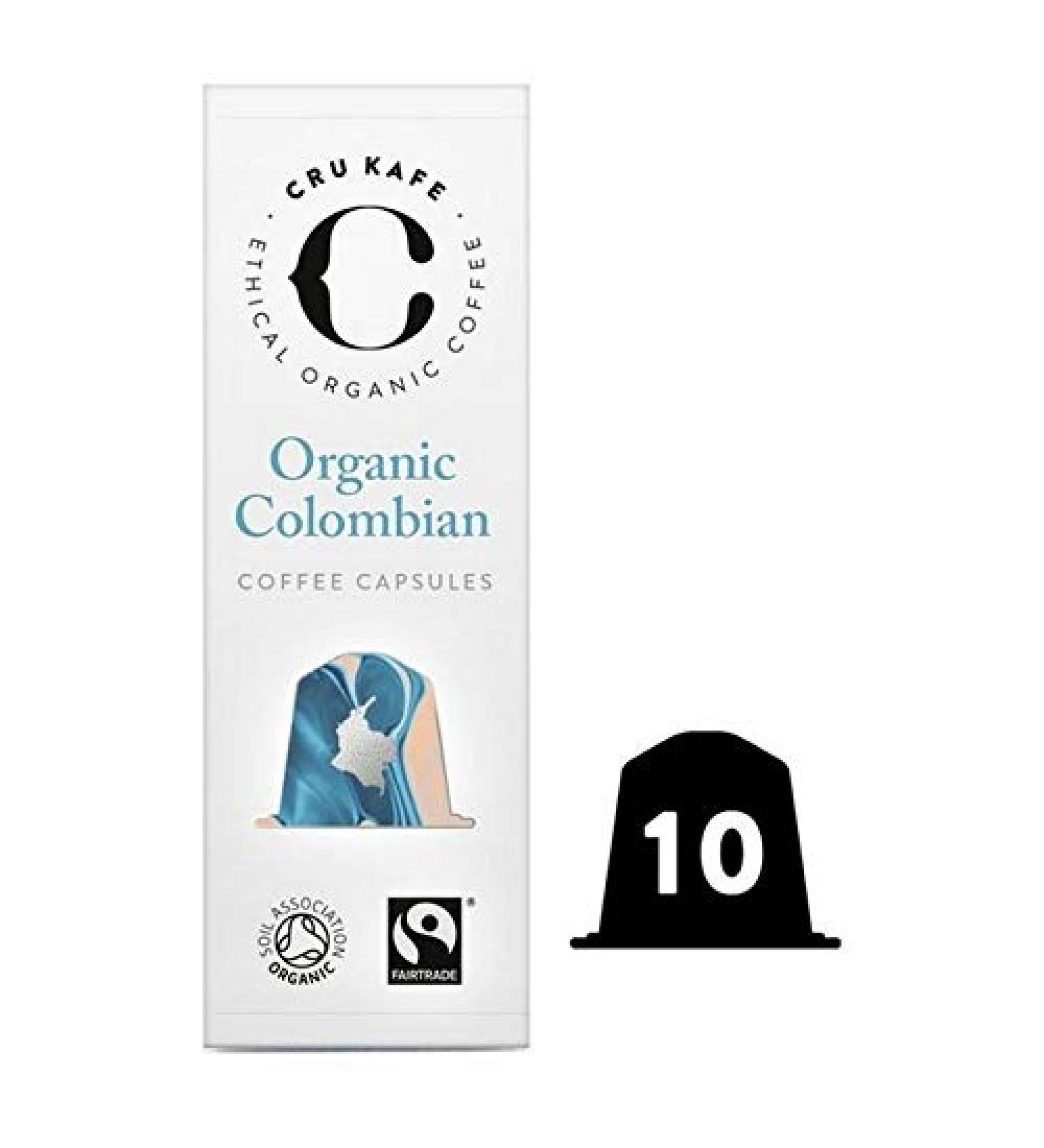 CRU Kafe CRU Kafe Organic Single Origin Colombian Nespresso Capsules Compatible par lot de 10