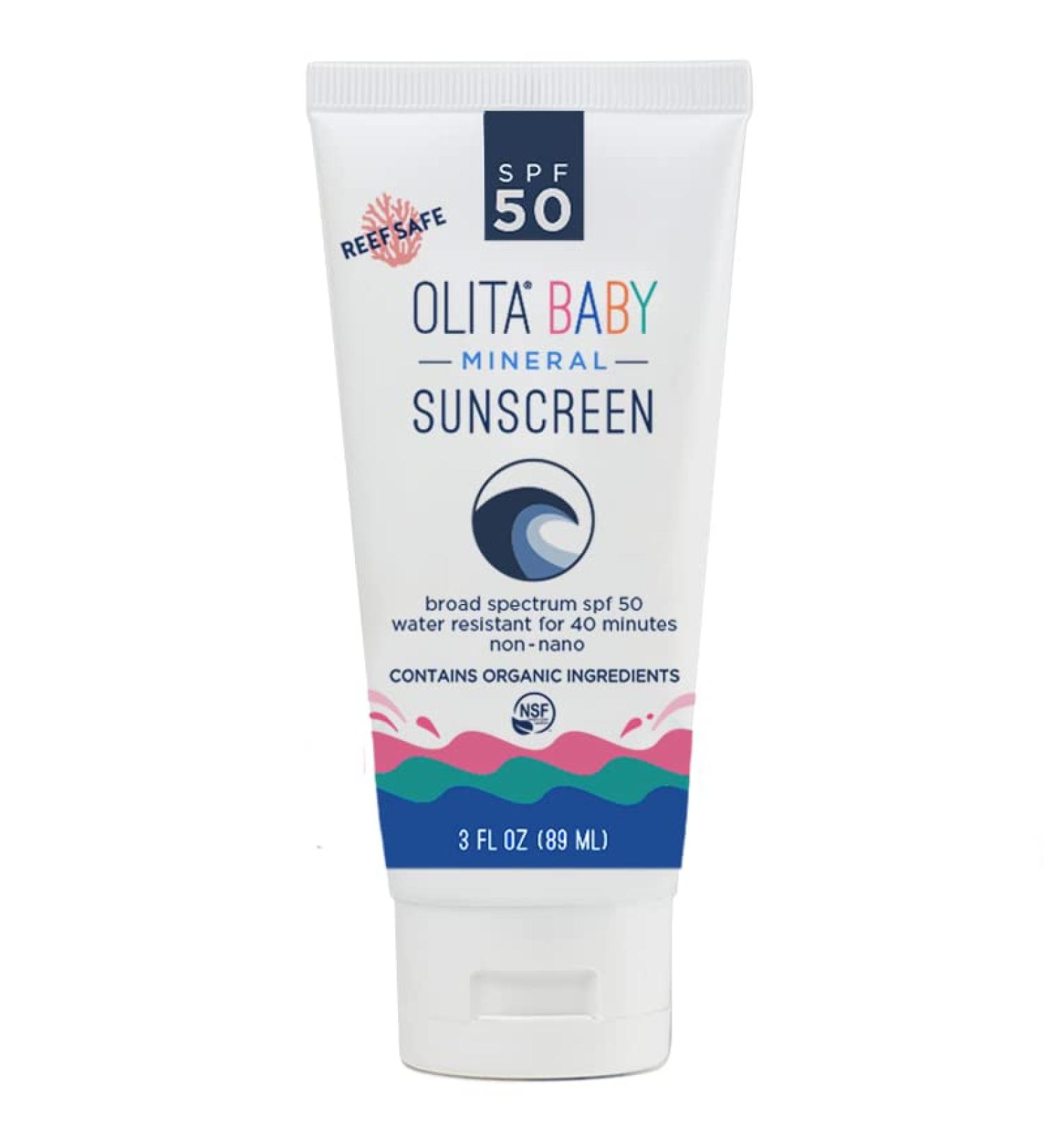 Olita Mineral Sunscreen SPF 50 Lotion for Kids - Unscented - 3 oz | Broad Spectrum & Water-Resistant | Chemical-Free & Organic Zinc Sunblock | Reef Safe & All-Natural - Buy Online on GoSupps.com