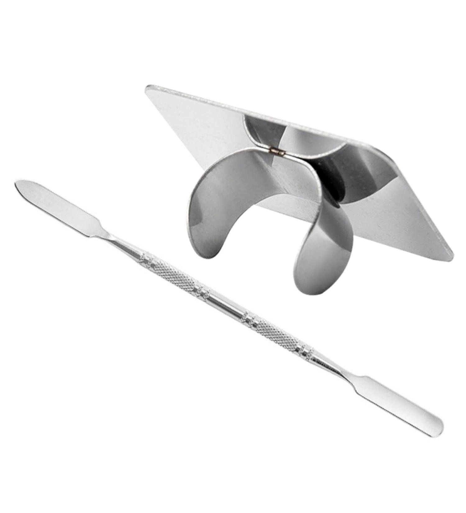 Buy Hemoton Stainless Steel Palette Tool Set - Makeup Mixing Tray & Spatula for Flawless Blending | International Shipping Available - Buy Online on GoSupps.com