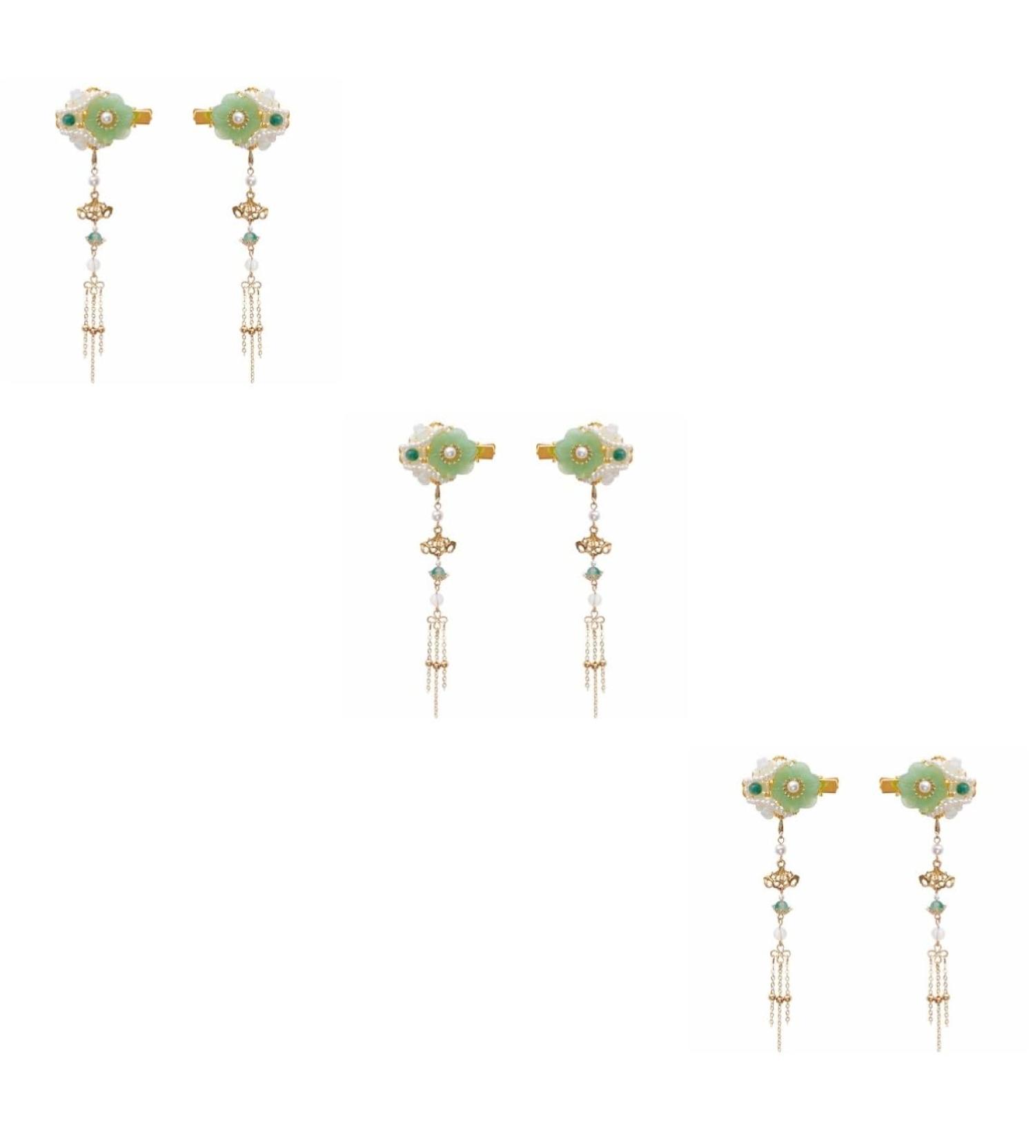 FRCOLOR 3 Pairs Tassel Hair Clip Wedding Hair Clip Hanfu Headdress Accessories Ancient Style Hairpin Chinese Style Hair Clips Decorative Hair Clips Japanese Crystal Jade Geisha Pearl Bride - Buy Online on GoSupps.com