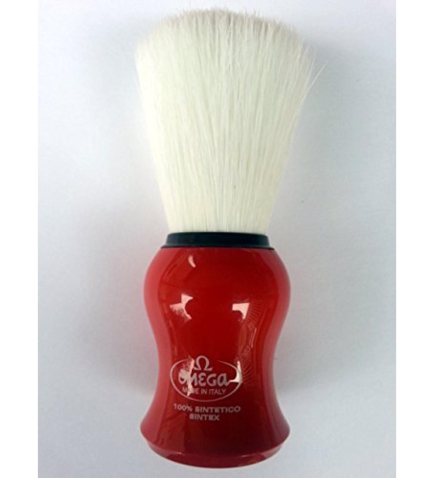 Omega Shaving Brush # 90065 Syntex 100% Synthetic RED