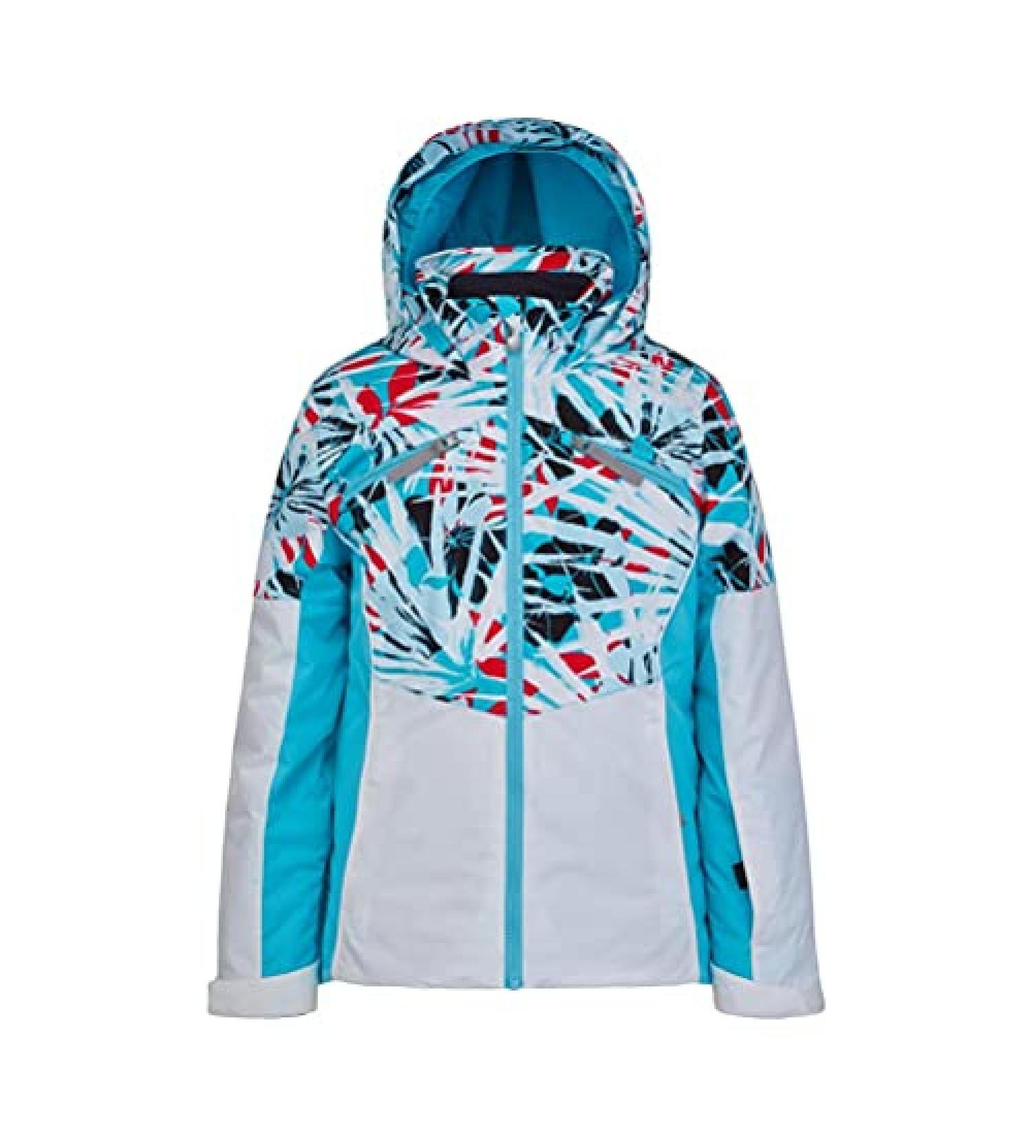 Spyder Girls Conquer Ski Jacket  Kids Full Zip Hooded Winter Coat 452_wht_isd 12