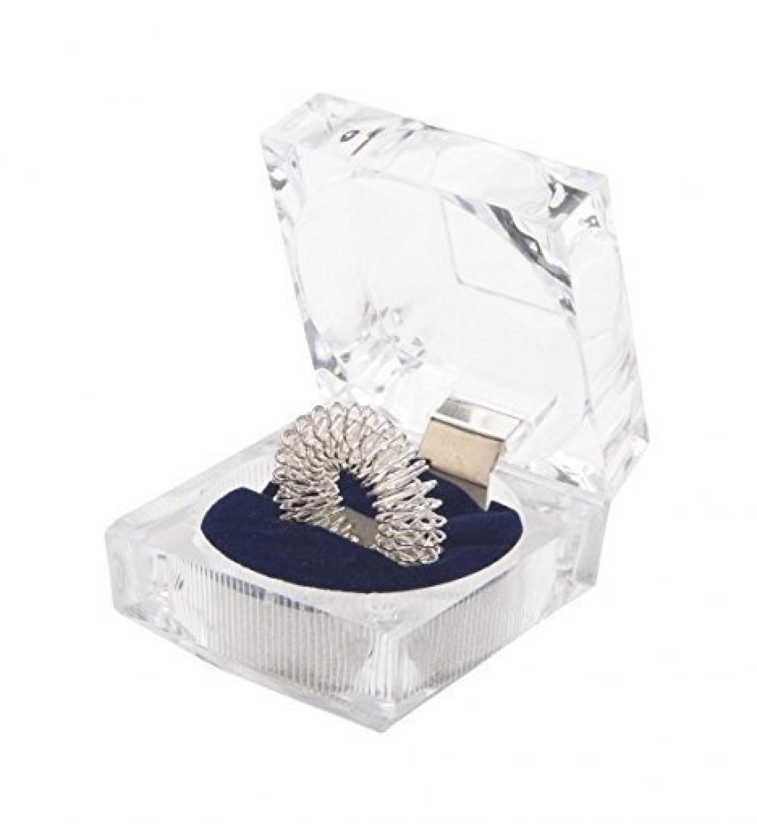 Premium Chi-Enterprise Anti-Stress Massage Ring | Silver Acupressure Ring for Anxiety Relief | International Shipping Available - Buy Online on GoSupps.com