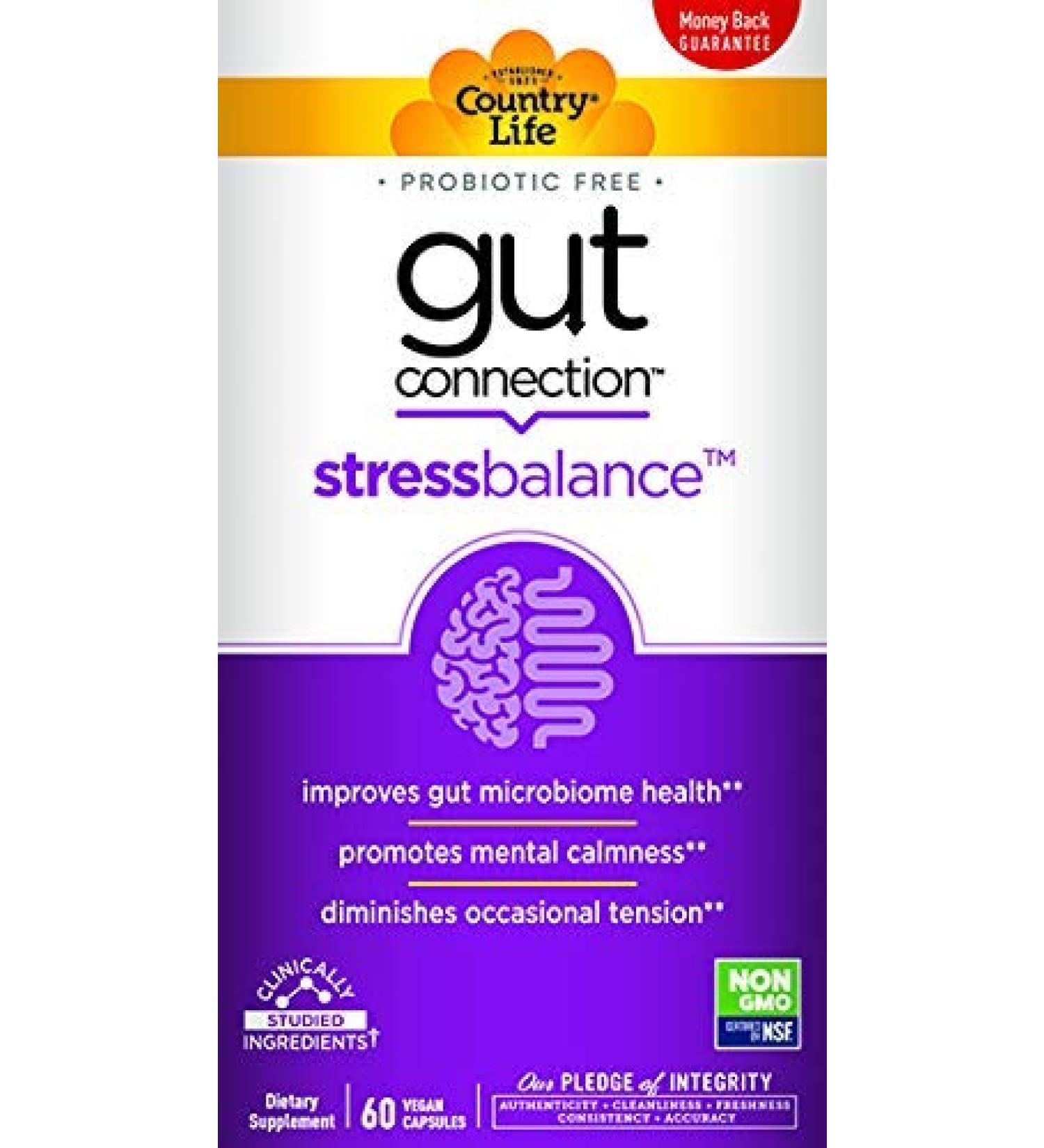 Country Life Gut Connection Stress Balance 60 Vegan Capsules