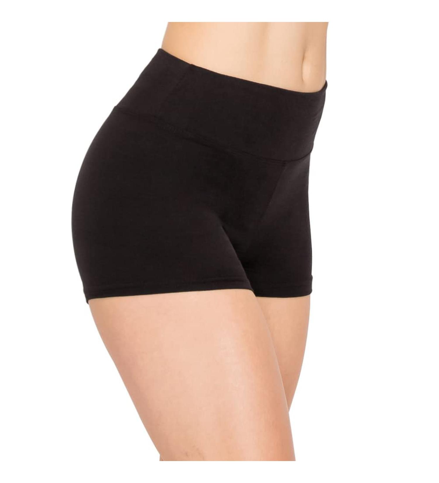 ALWAYS Women Premium Soft Yoga Shorts in Black - Medium, Perfect for Workout, Running, Dance, Volleyball - Sho128 - Buy Online on GoSupps.com