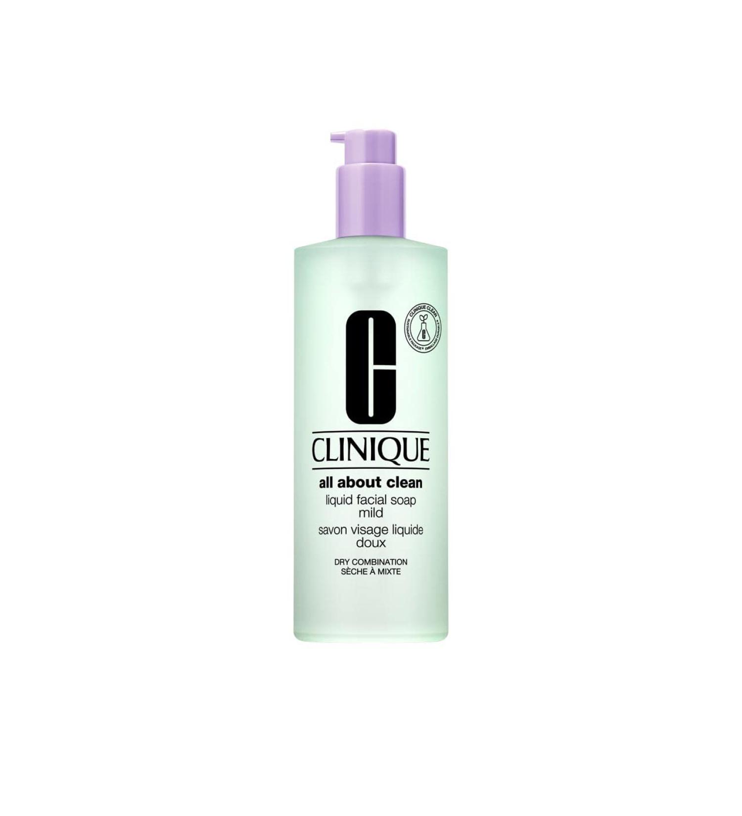 Clinique All About Clean Liquid Facial Soap Mild Dry Combination 13.5 Ounce