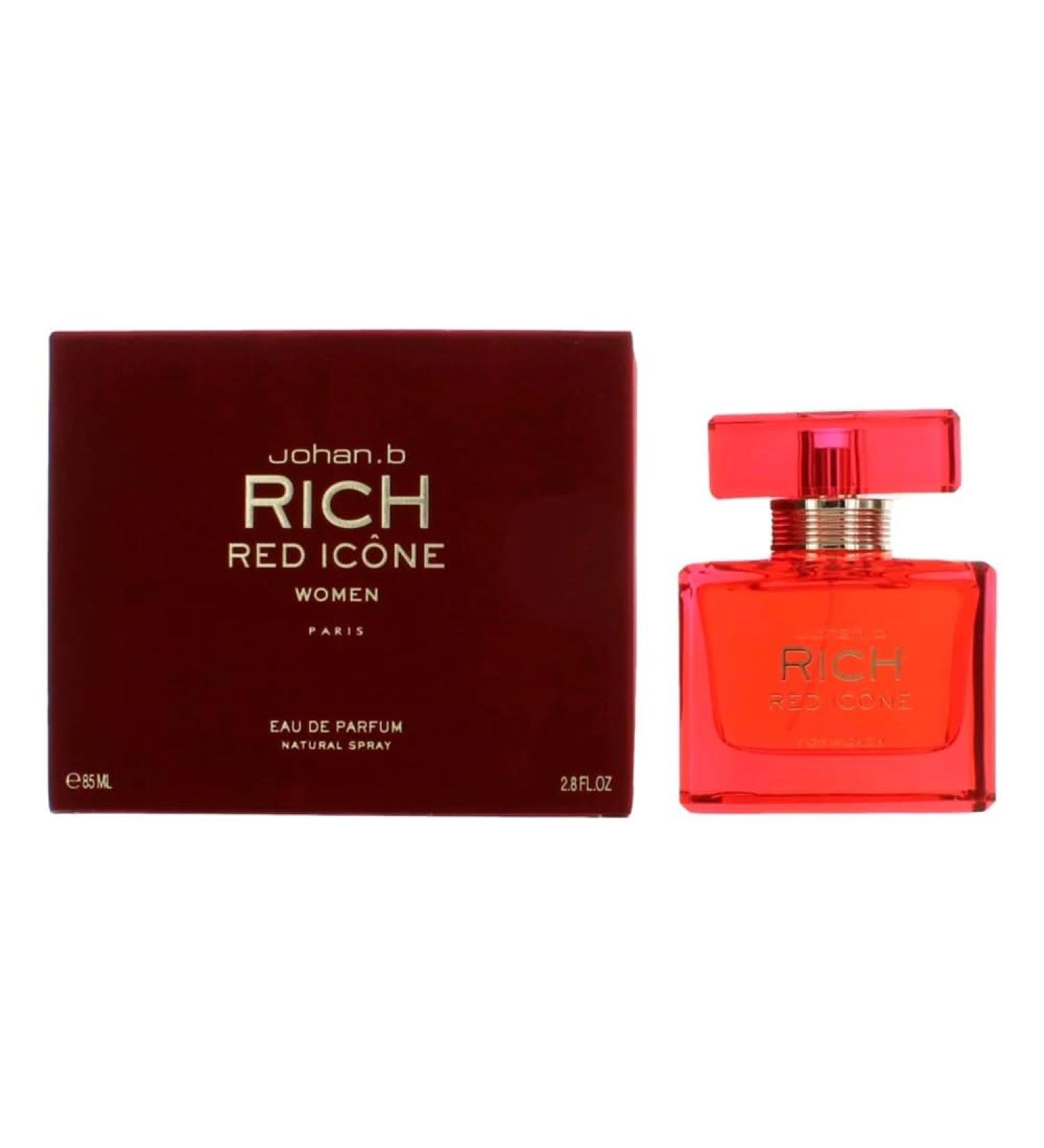 RICH RED ICONE BY JOHAN B FOR WOMEN 2.8 OZ / 85 ML EAU DE PARFUM SPRAY