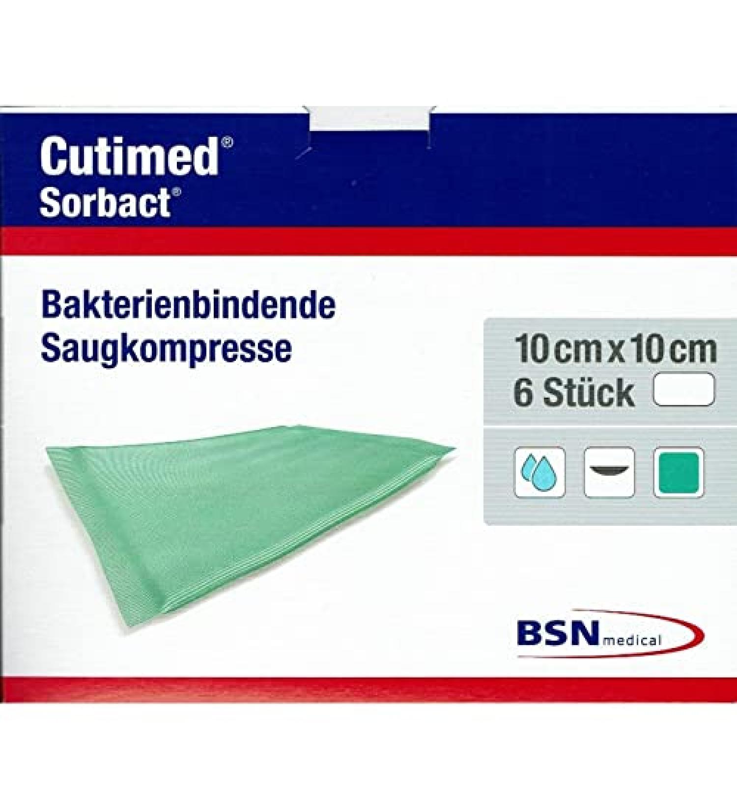 Cutimed Sorbact absorbent compresses 10x10 cm 6 pcs