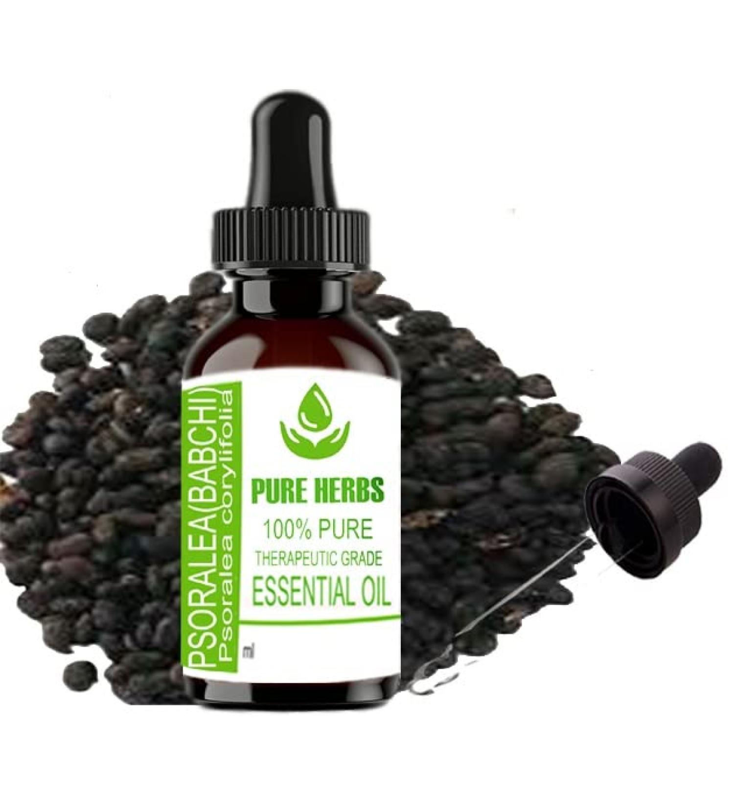 Buy Pure Herbs Psoralea (Babchi) Essential Oil 100ml - Natural Psoralea Corylifolia Extract for Skin Health & Wellness - International Shipping Available - Buy Online on GoSupps.com