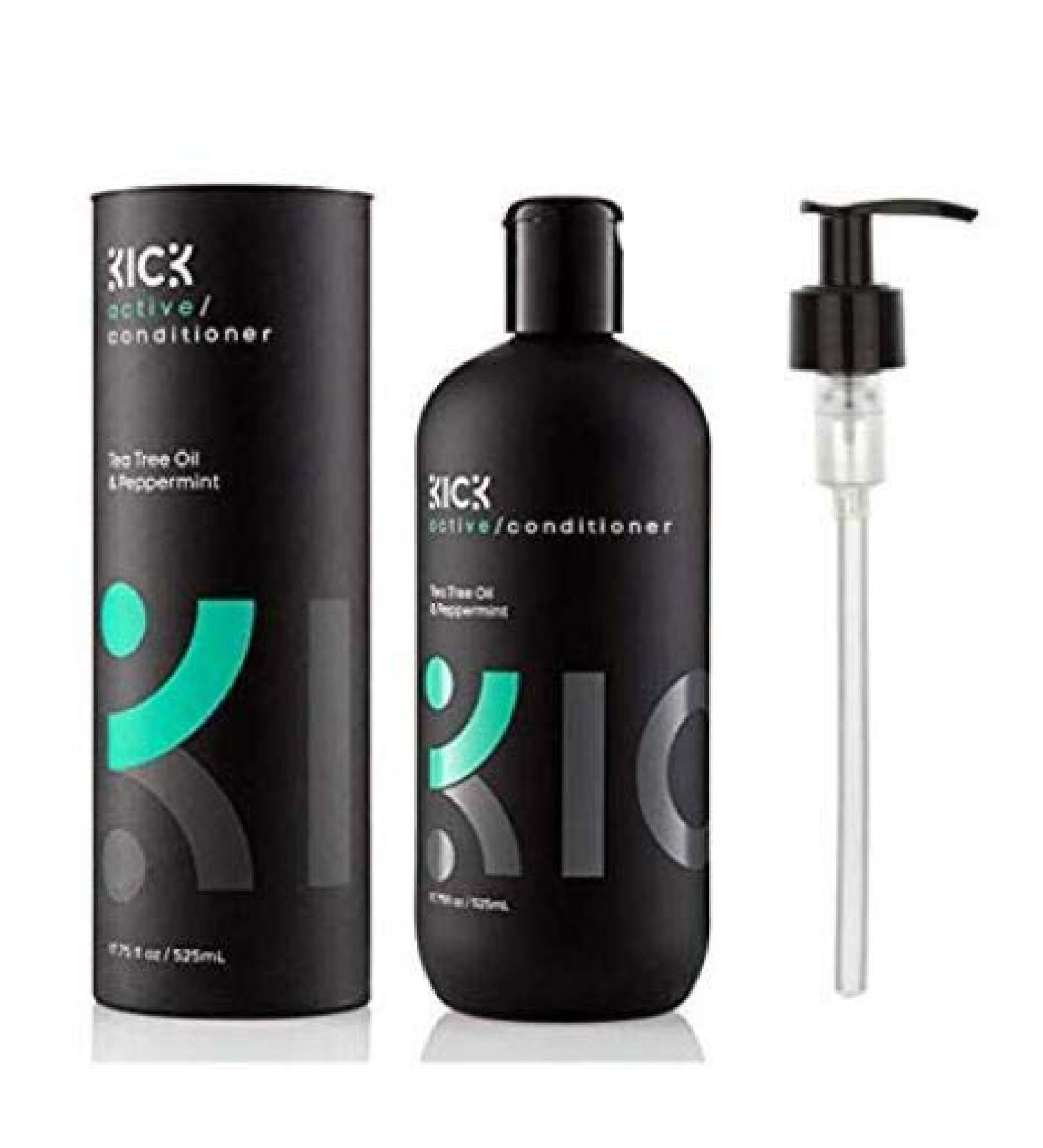 Kick Tea Tree and Peppermint Conditioner for Men - Effective Dandruff and Hair Loss Treatment (17 oz) - Buy Online on GoSupps.com