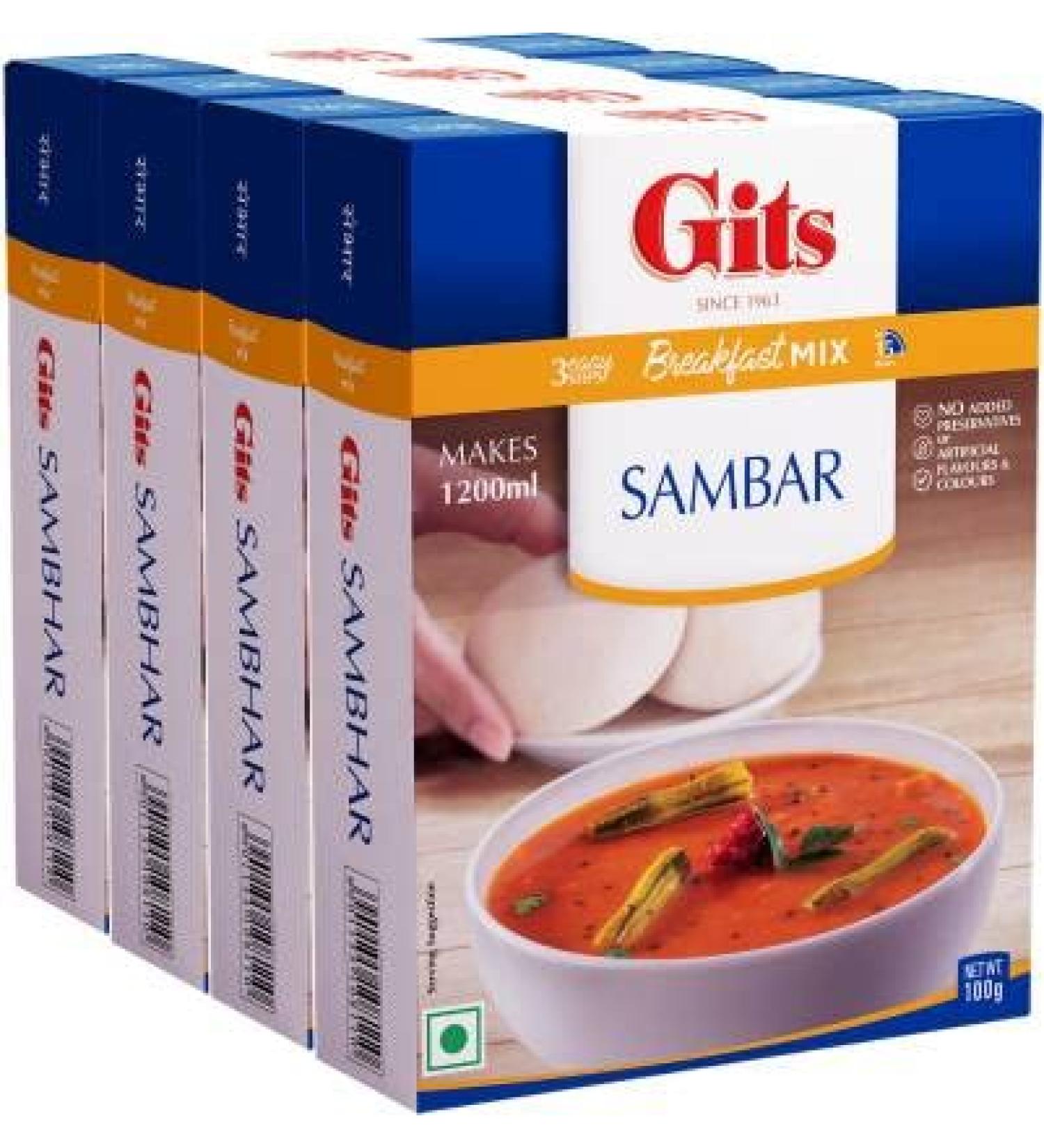 Sambhar Breakfast Mix (Pack of 4 X 100g Each) 400 g (Pack of 4) - Buy Online on GoSupps.com