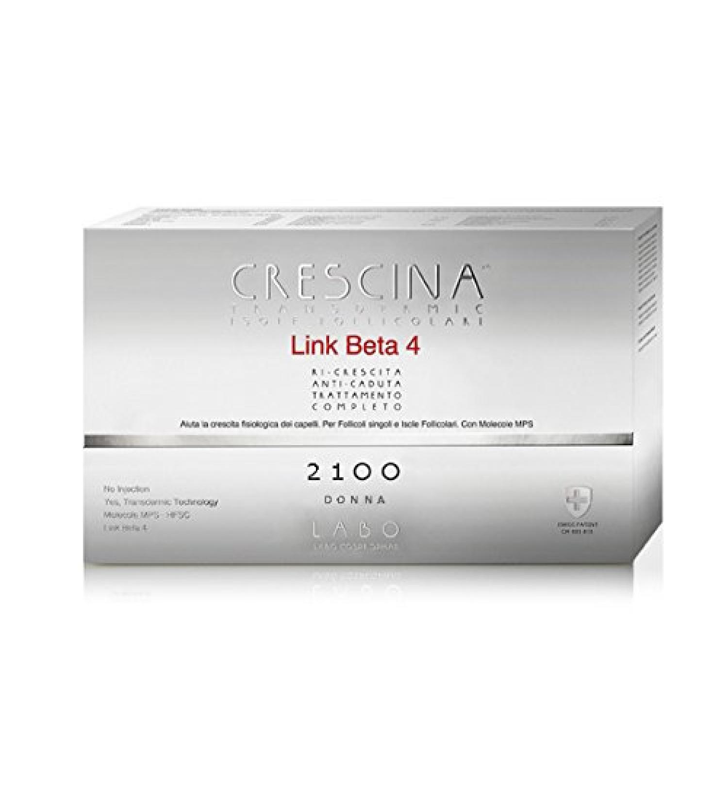 Labo Crecina Iles Follicules Link Beta-4 Anti-chute Cheveux Traitement complet 2100 Femme 20 + 20 ampoules