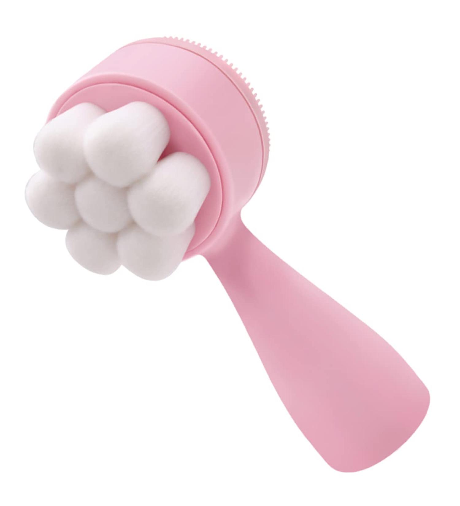 FOMIYES Double Sided Facial Scrubber - Best Exfoliator & Cleansing Brush for Women | Silicone & Soft Fur Face Brush - Buy Online on GoSupps.com