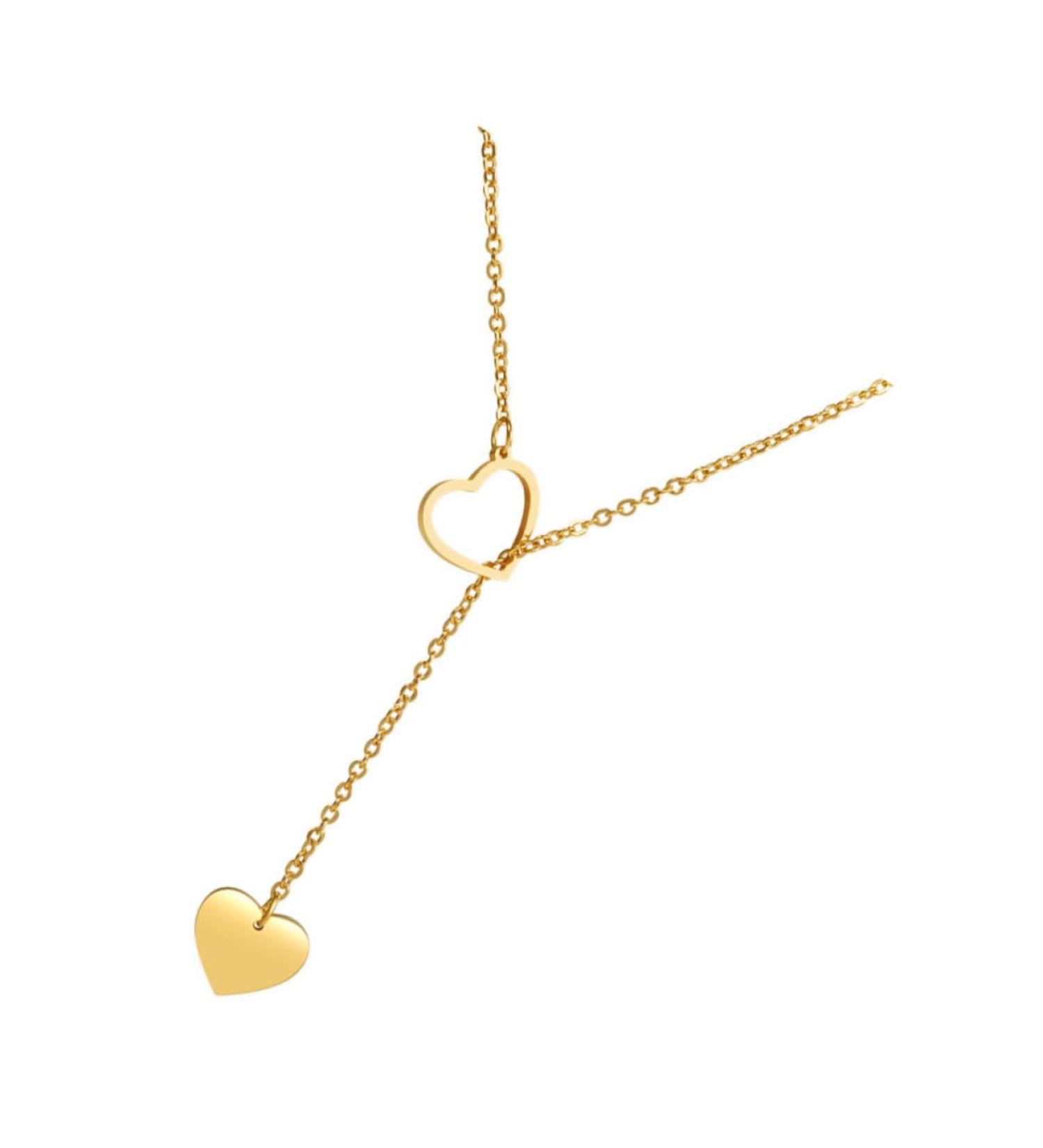 CALLARON Love Clavicle Chain Womens Necklaces Gold Heart Necklace Minimalist Necklaces for Women Lasso - Buy Online on GoSupps.com