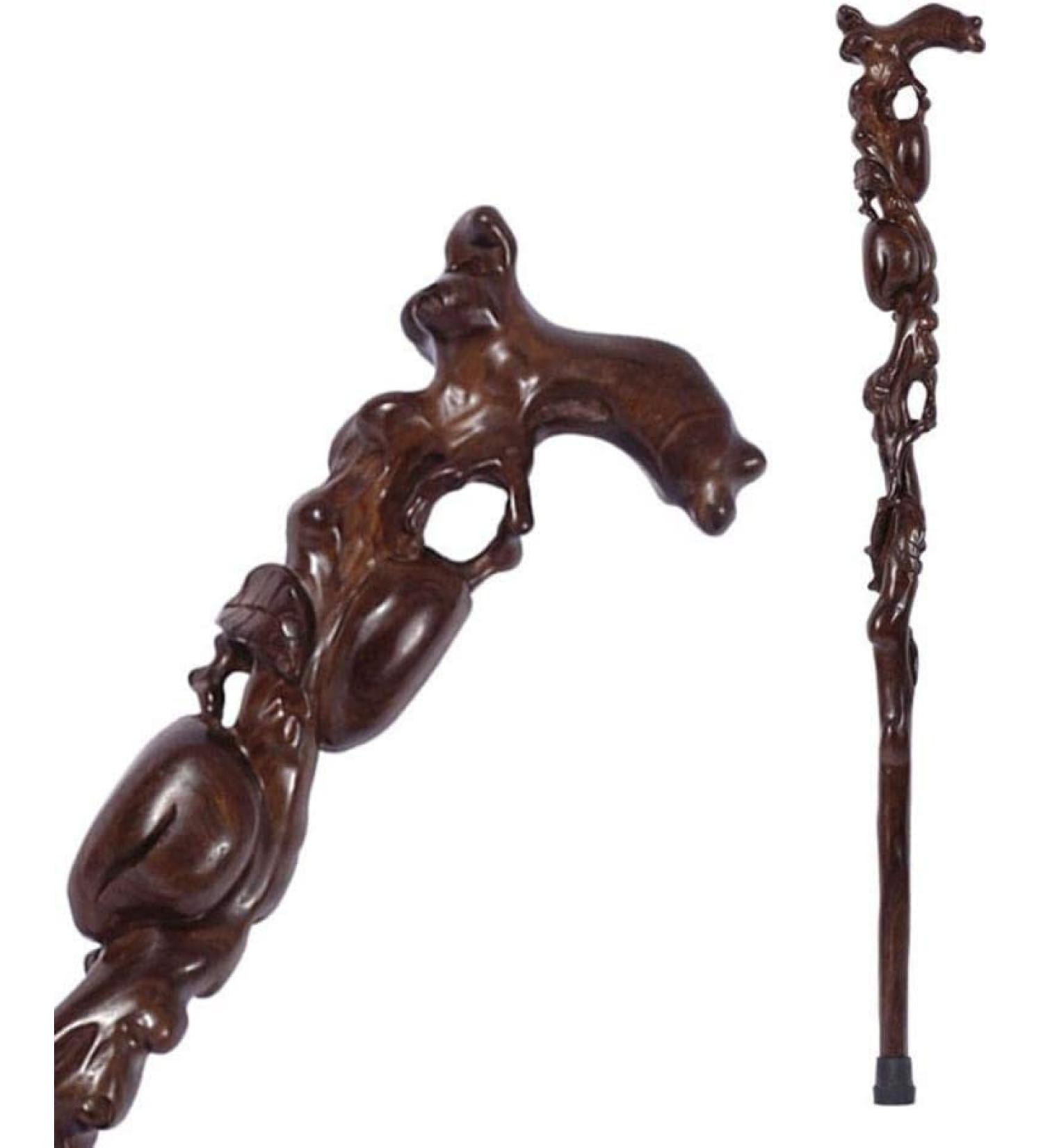 Crutches Black Sandalwood Carved to Send Their Elders He Shou Walker Cane Crutches Anniversary Lucky Star - Buy Online on GoSupps.com