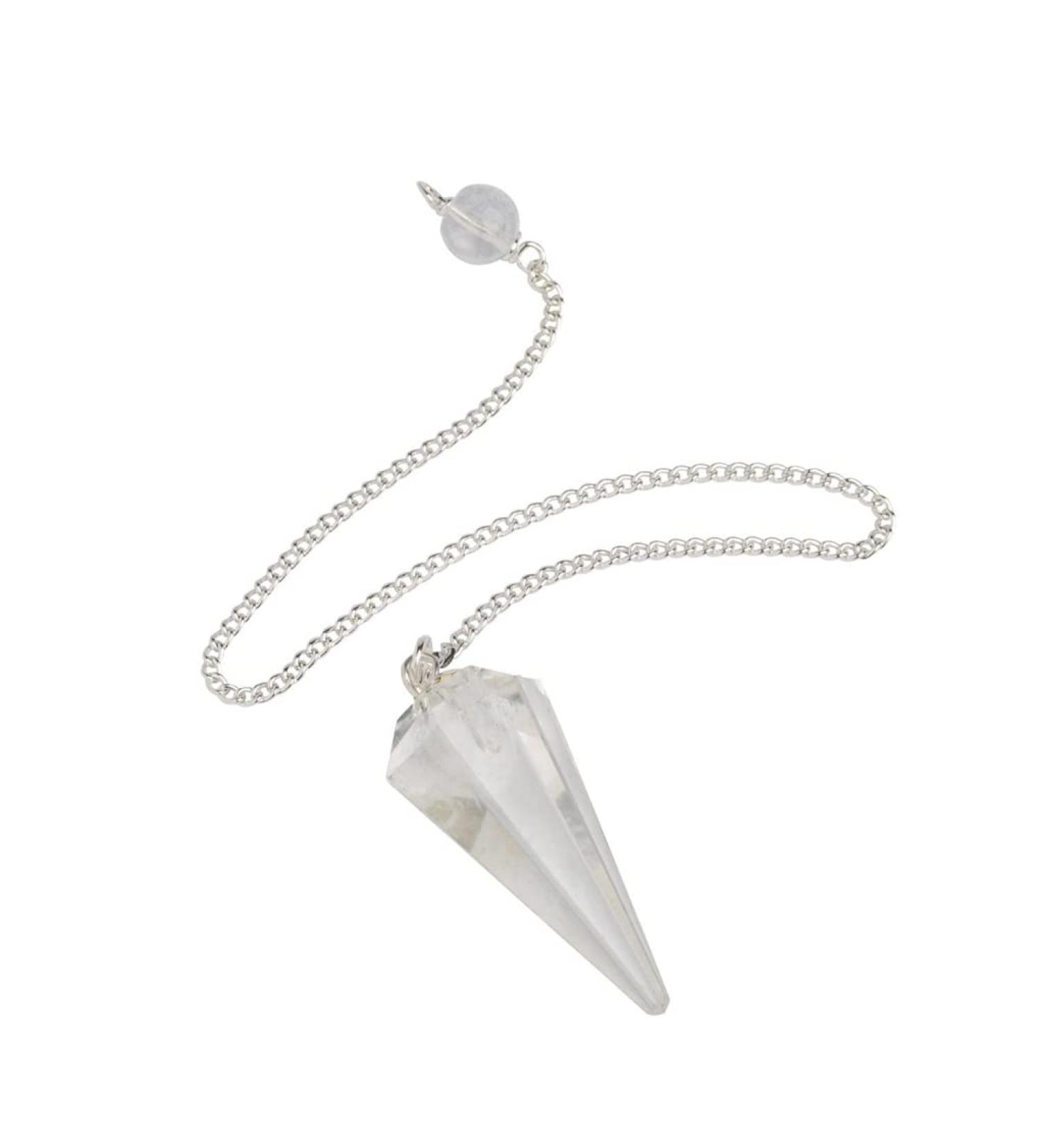 Third Eye Crystals Clear Quartz Pendulum - Wicca Healing & Reiki Meditation Accessory | Positive Energy Handmade Gift - Buy Online on GoSupps.com
