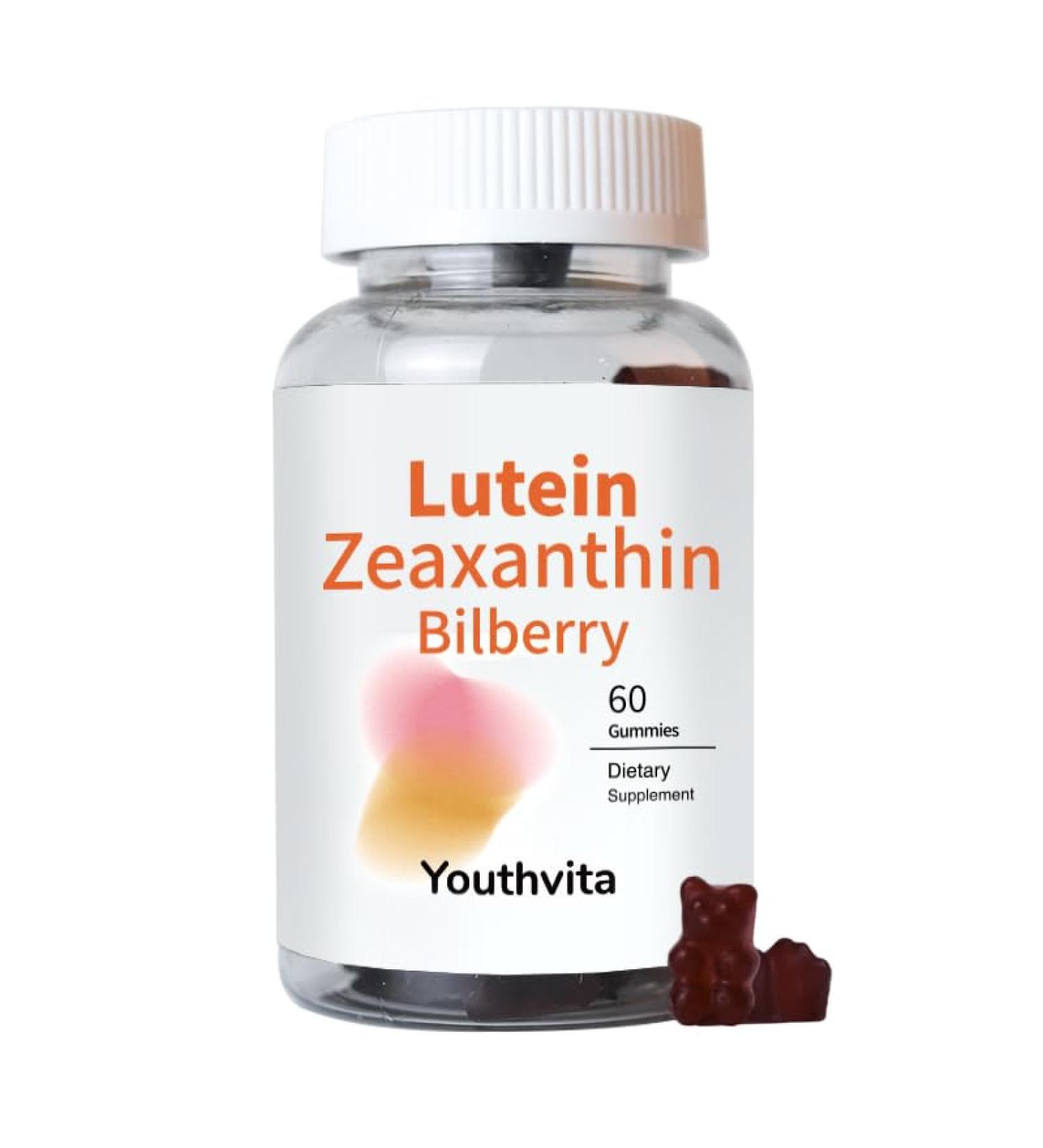 YOUTHVITA 20mg Lutein Gummies and 4mg Zeaxanthin Plus 160mg Bilberry for Eyes Health Eye Vitamins Filled Gummies 60 Gummies - Buy Online on GoSupps.com