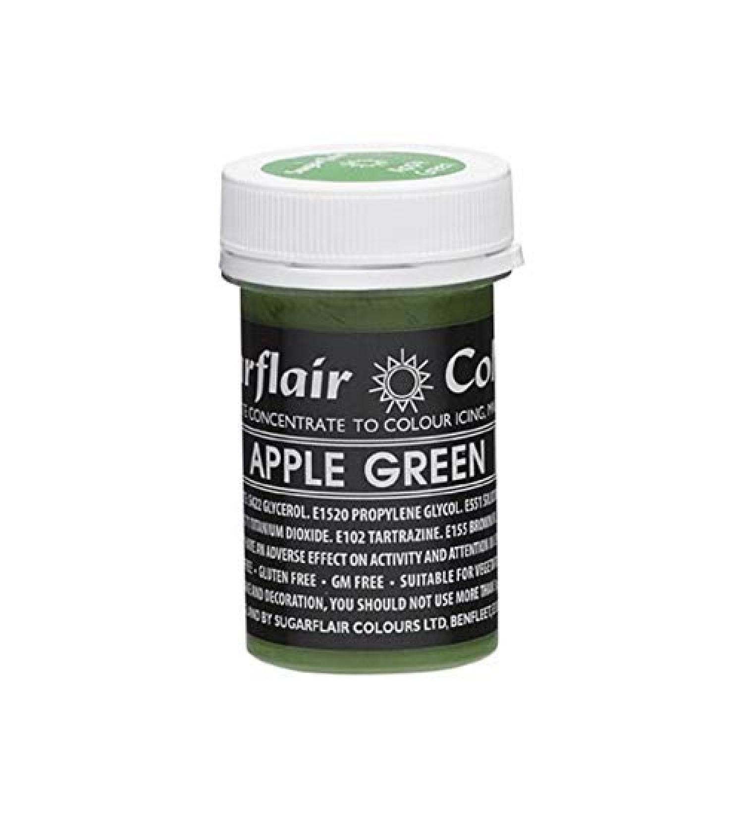 Sugarflair APPLE GREEN Pastel Paste Gel Edible Concentrated Food Colouring