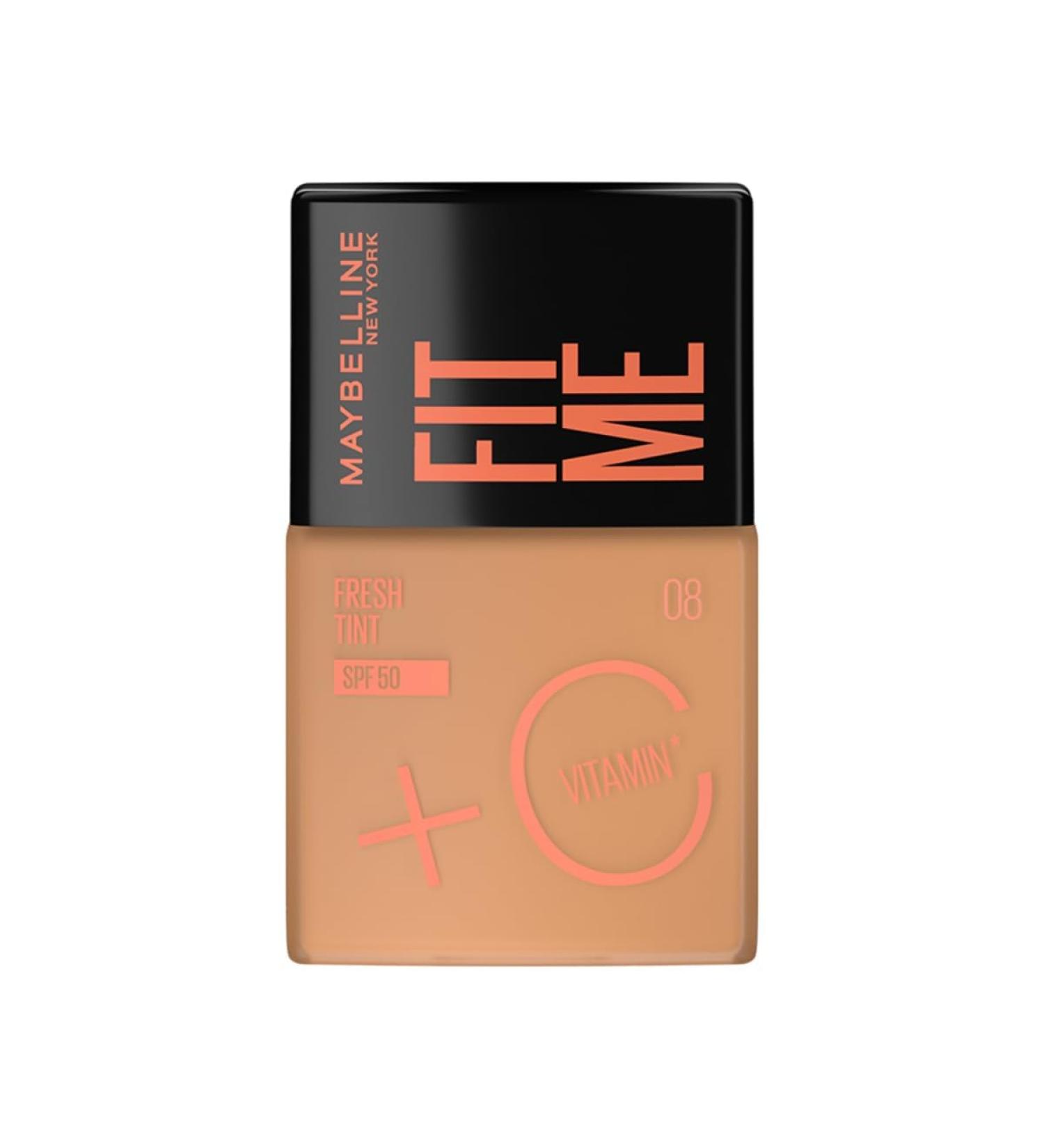 M-aybelline New York Liquid Foundation Lightweight Skin Tint With Spf 50 & Vitamin C Natural Coverage For Daily Use Fit Me Fresh Tint Shade 08 30Ml - Buy Online on GoSupps.com