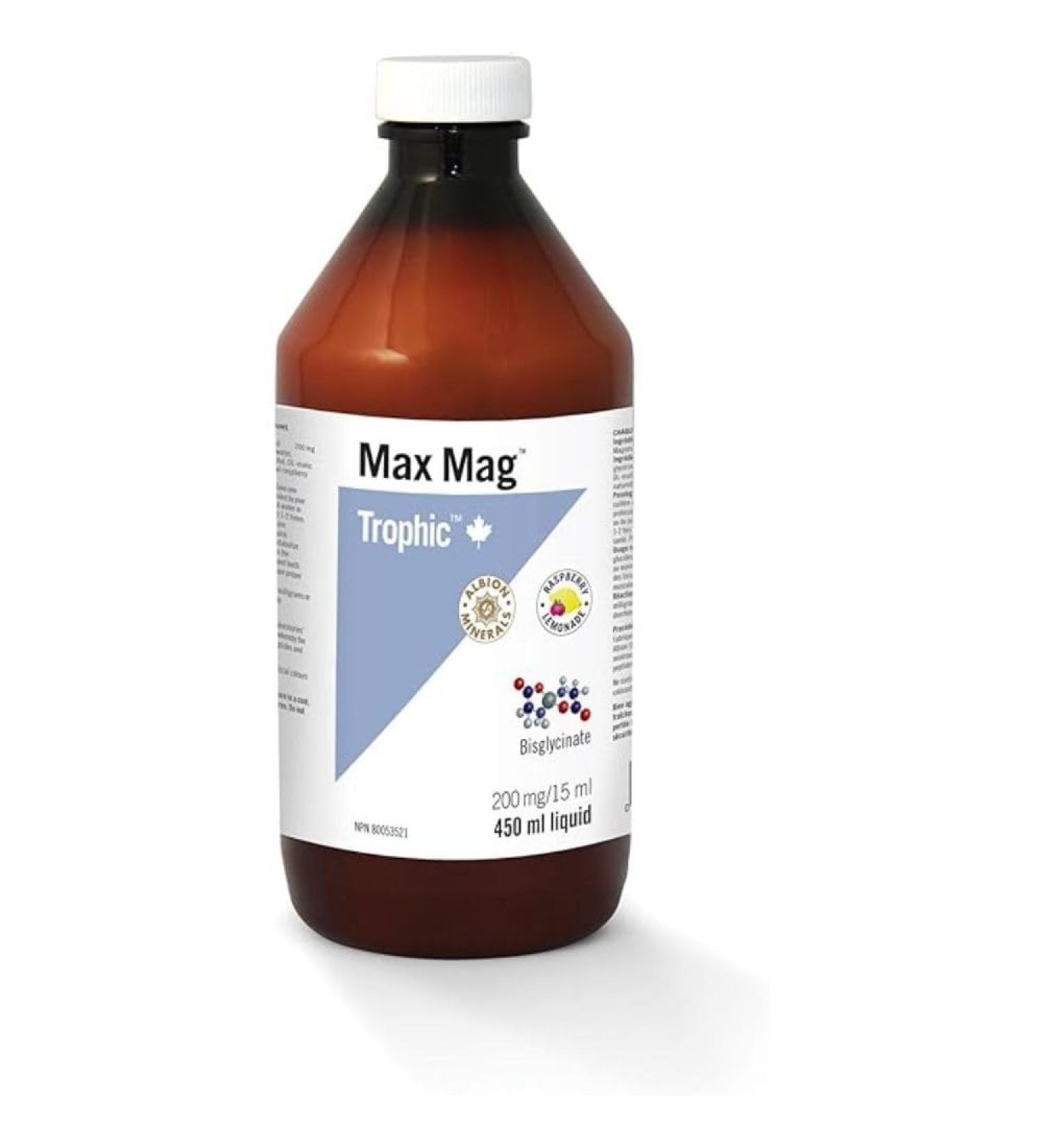 Trophic Max Mag (Magnesium Bisglycinate) 450ml Raspberry Lemonade - Buy Online on GoSupps.com