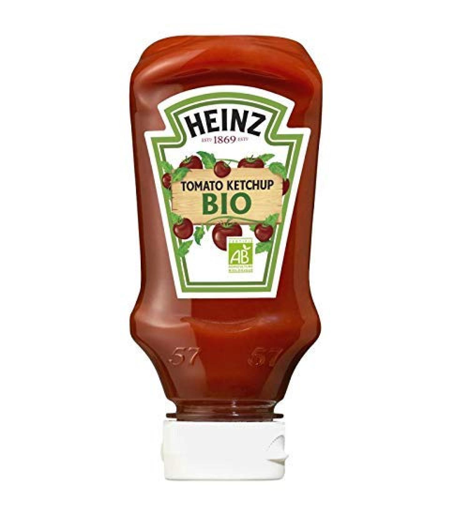 Heinz Tomato Ketchup Organic Top Down 255 g – Pack of 4