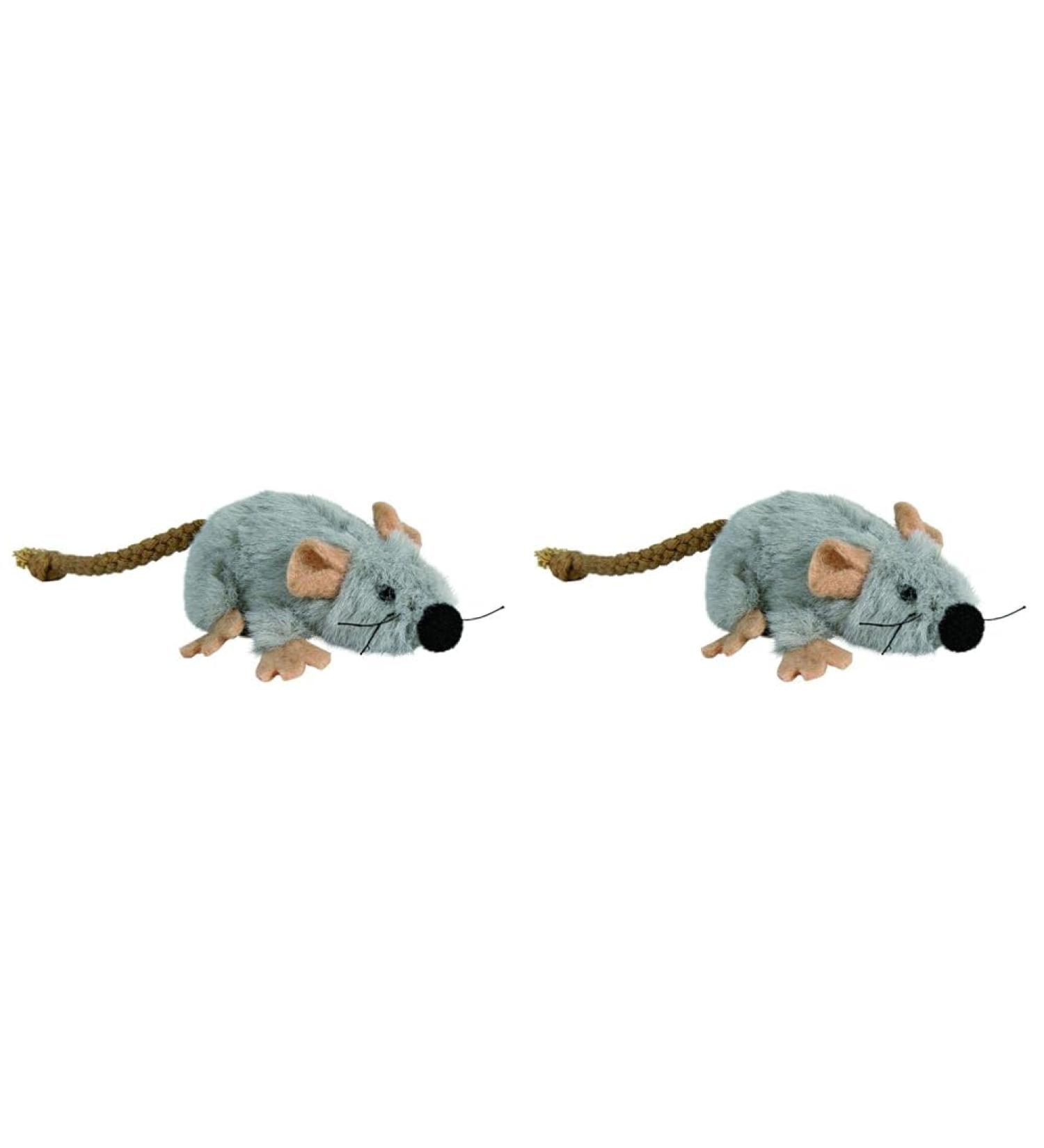 TRIXIE 45735 Plush Cat Toy Mouse - 7cm Pack of 2 | All Breed Sizes | International Shipping - Buy Online on GoSupps.com
